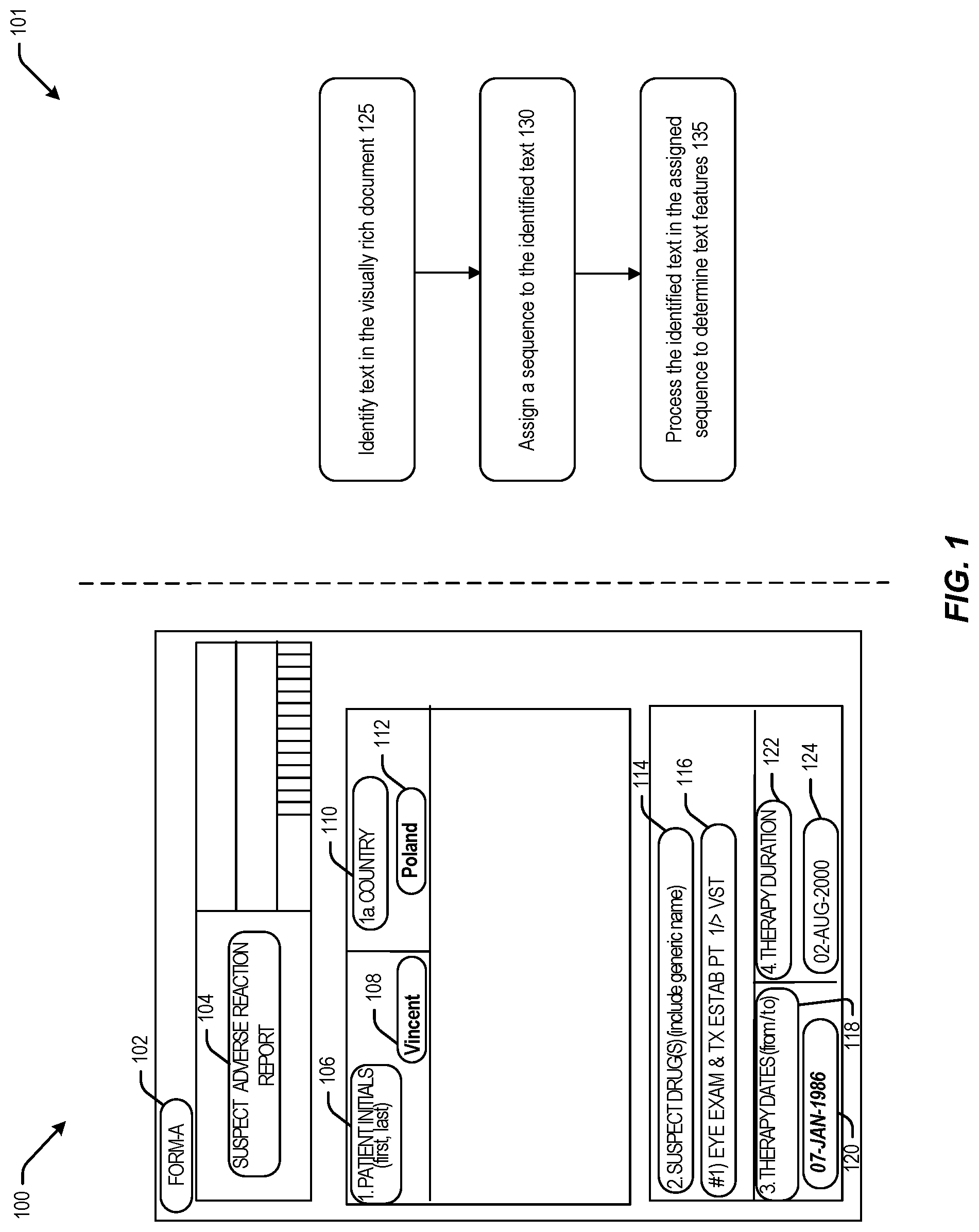 Patent US12602547 Figure 1 – Domain adapting graph networks for visually rich documents