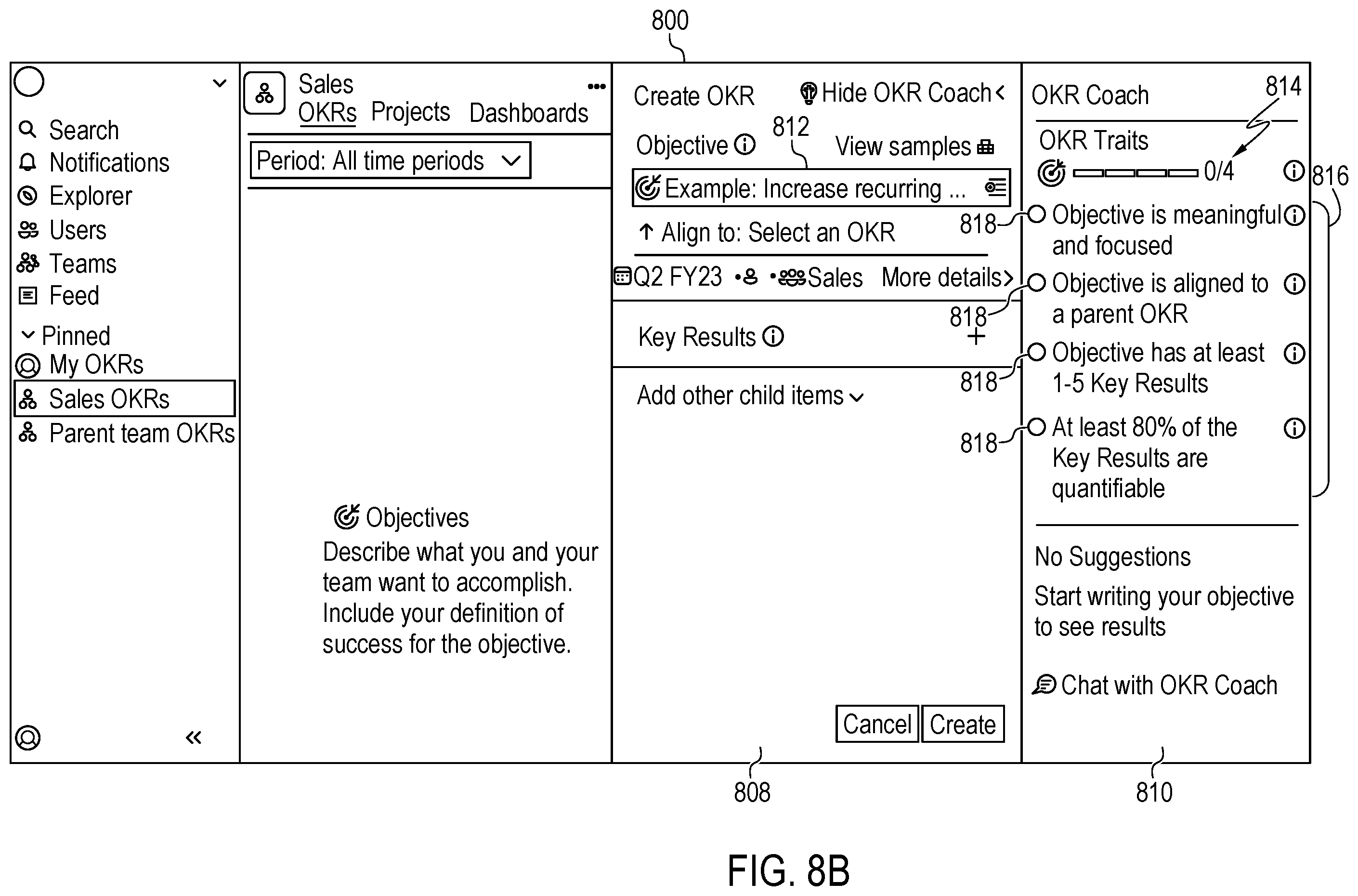 Patent US12602552 Figure 9 – Machine-learning-based OKR generation
