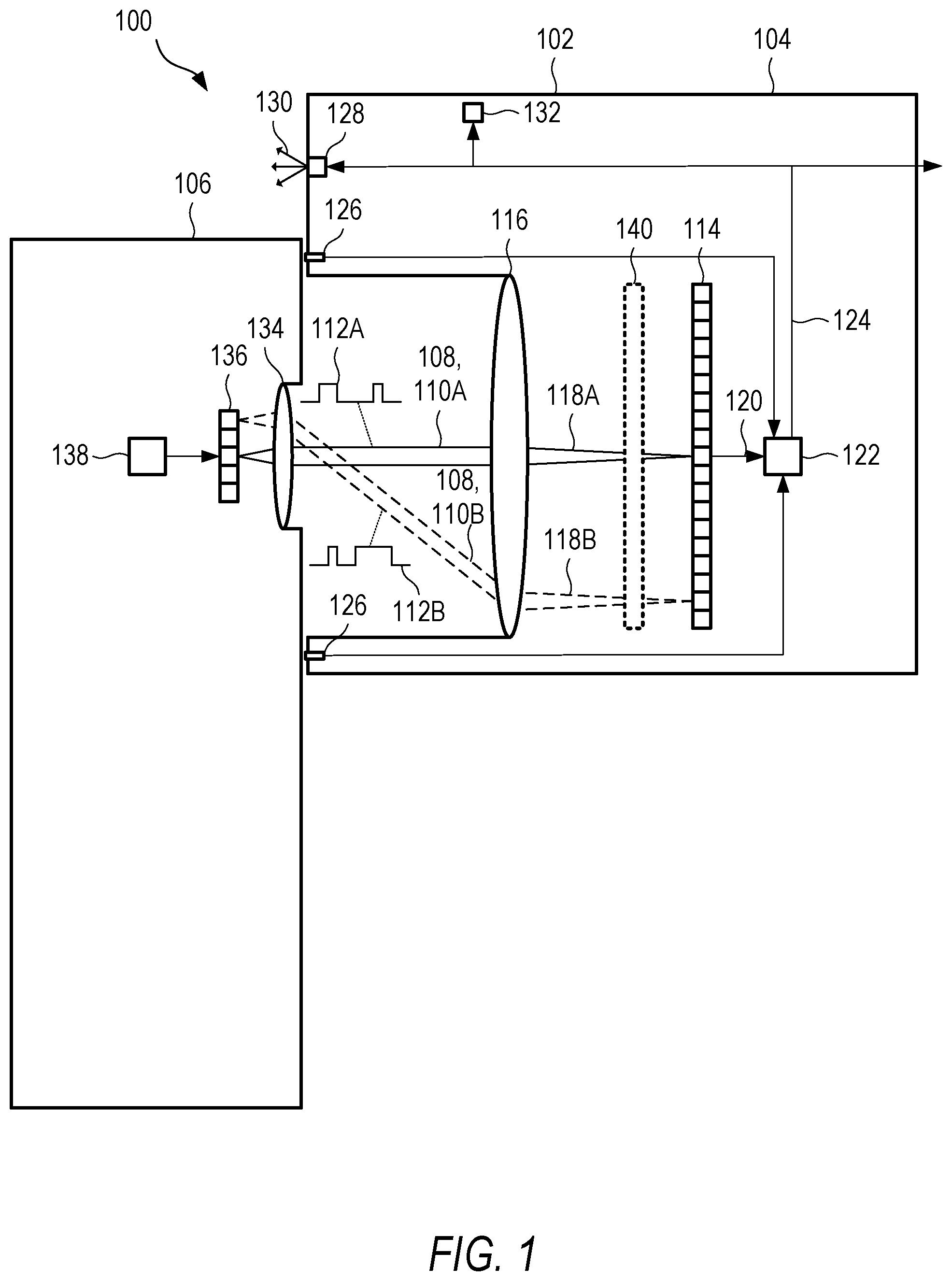 Patent US12602558 Figure 1 – Authentication and secure communication using LED array