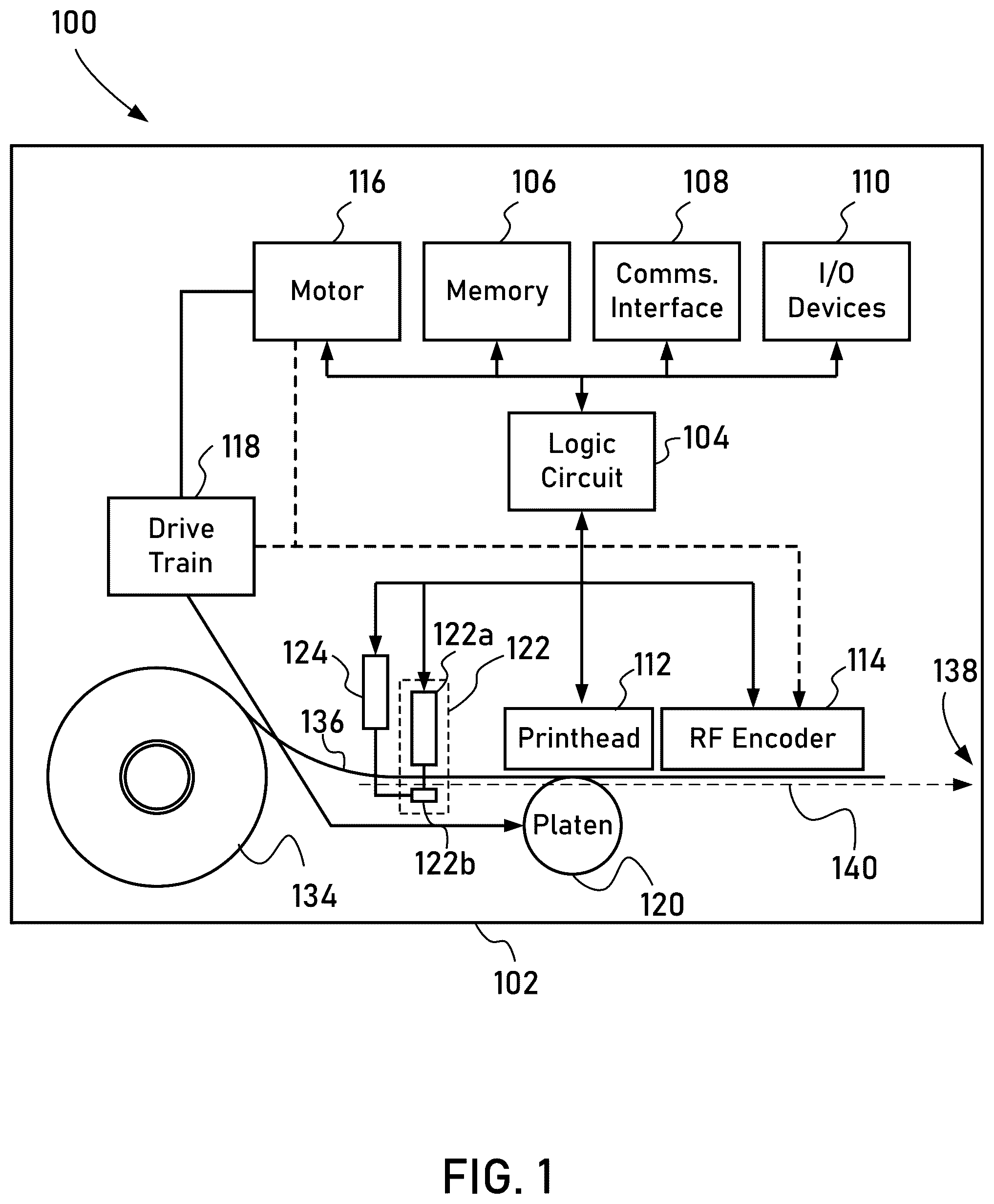 Patent US12602562 Figure 1 – Media processing devices with 2-dimensional articulable RF antenna