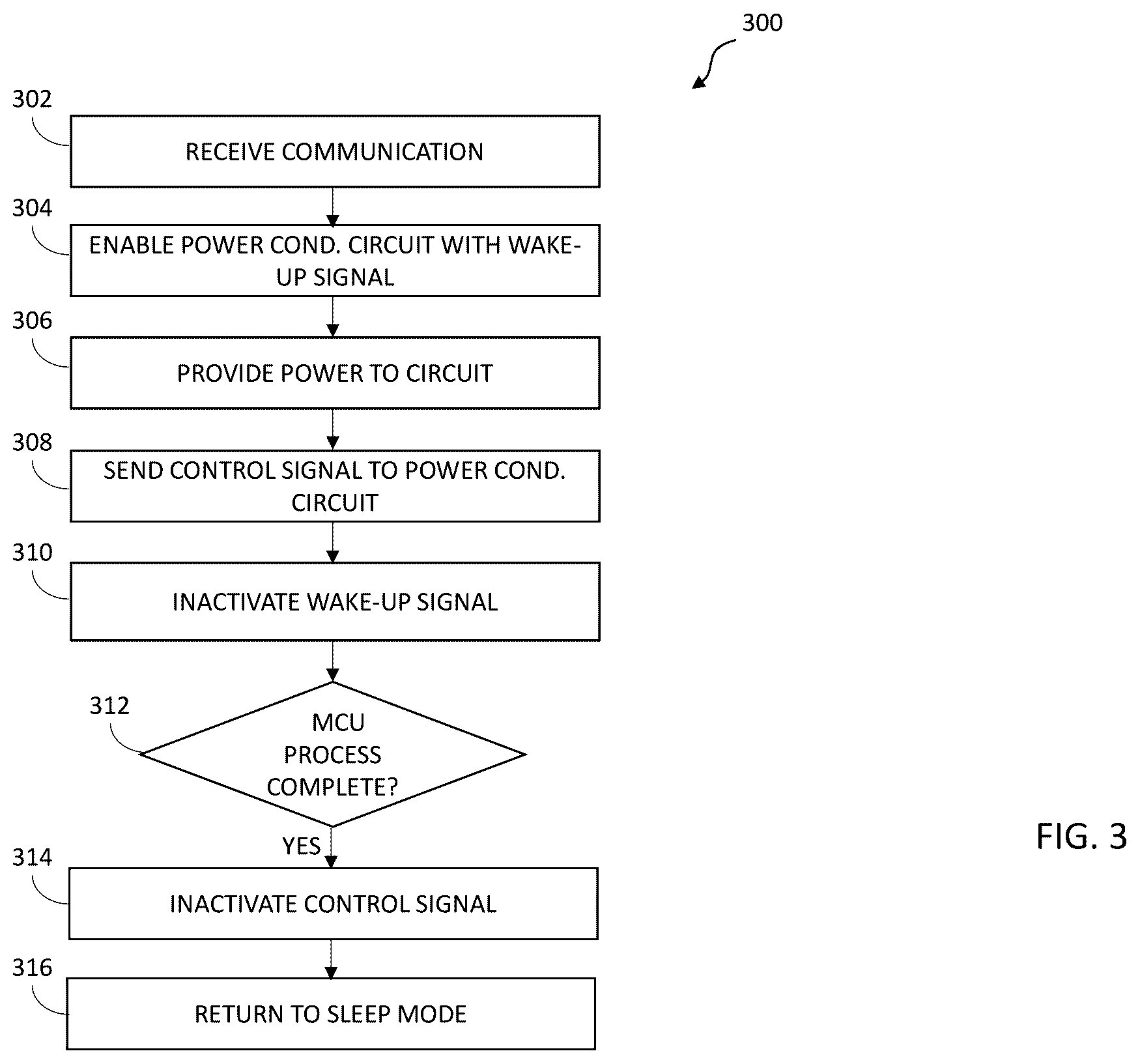 Patent US12602563 Figure 3 – Radio frequency (RF) power conditioning for wake-up circuit