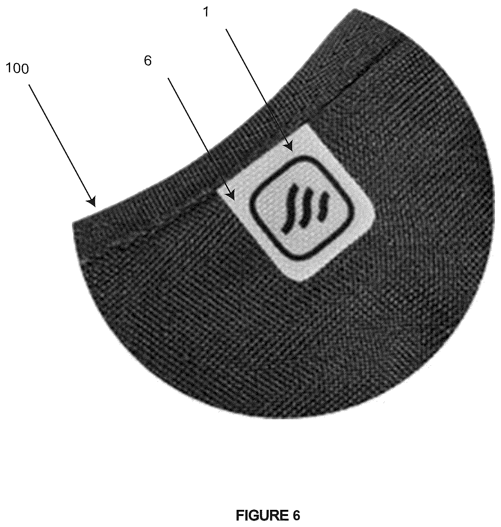 Patent US12602565 Figure 4 – Sewable identifier tag