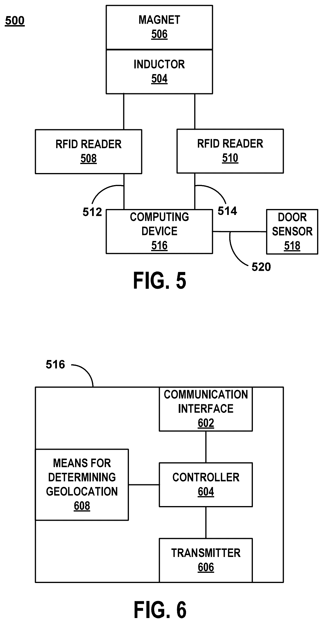 Patent US12602566 Figure 5 – Asset tracking using RFID powered by movement of a transport platform
