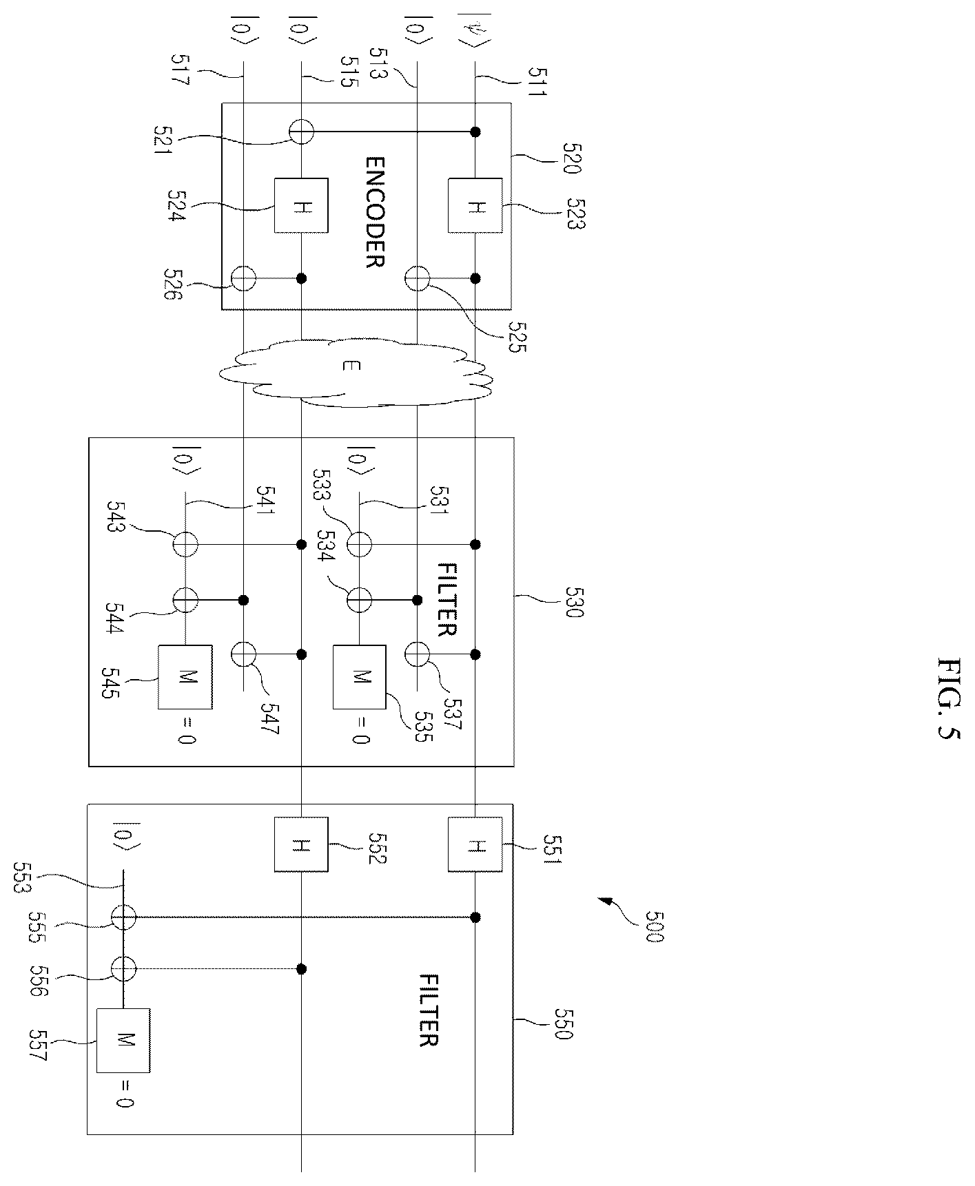 Patent US12602608 Figure 5 – Method and device for quantum error filtering using quantum error filtering code