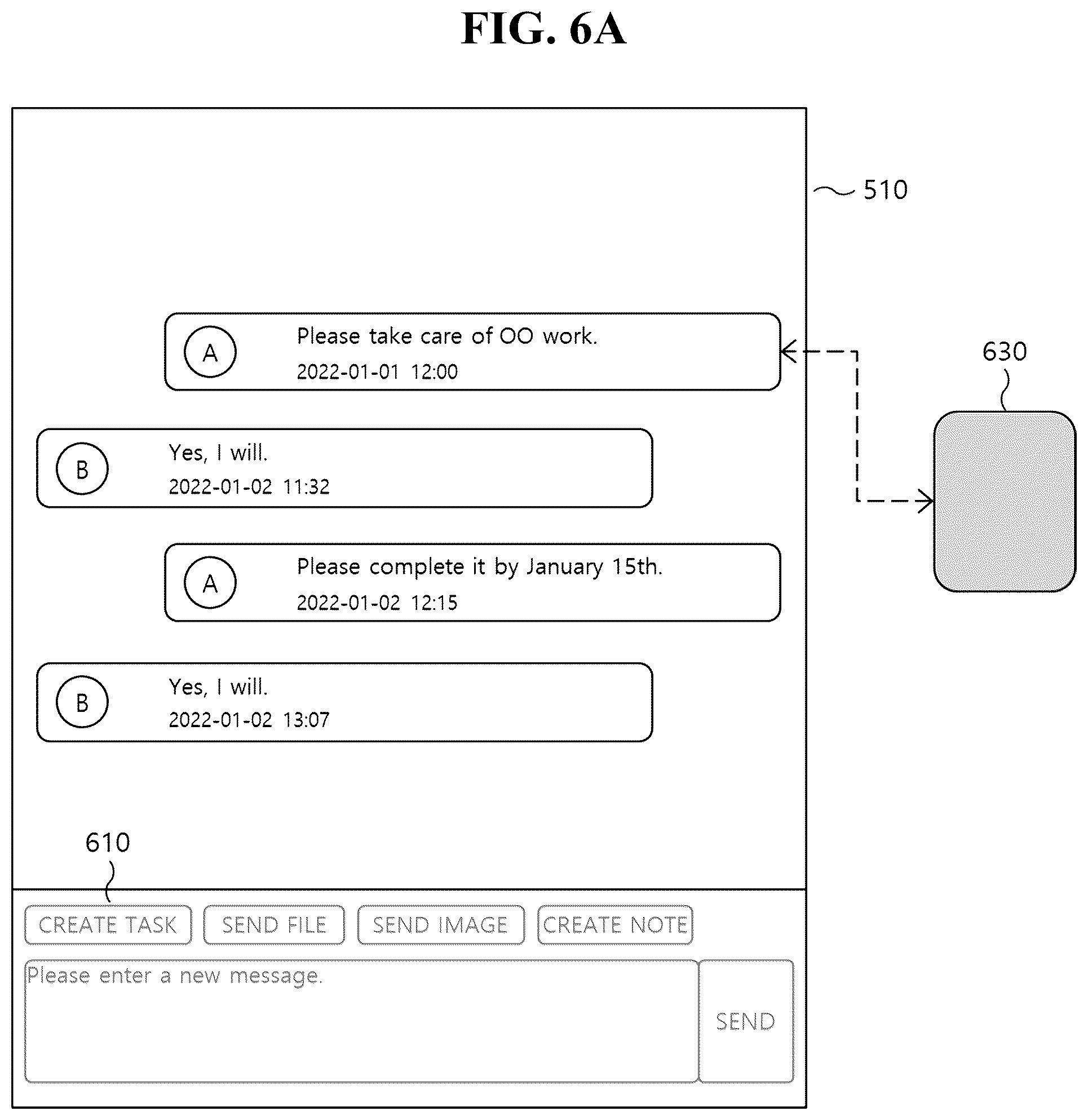 Patent US12602632 Figure 6 – Work chat room-based task management apparatus and method