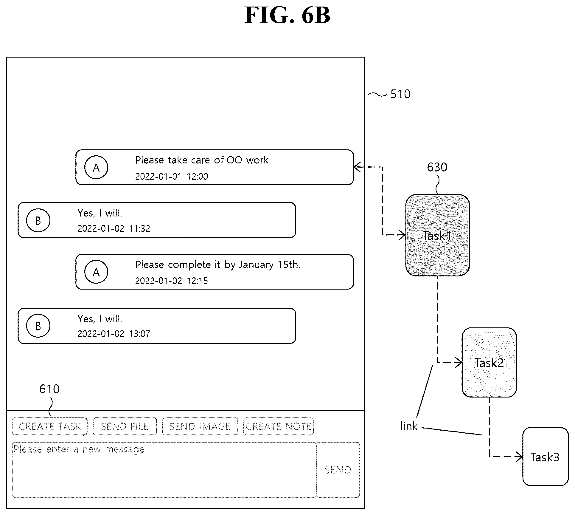 Patent US12602632 Figure 7 – Work chat room-based task management apparatus and method
