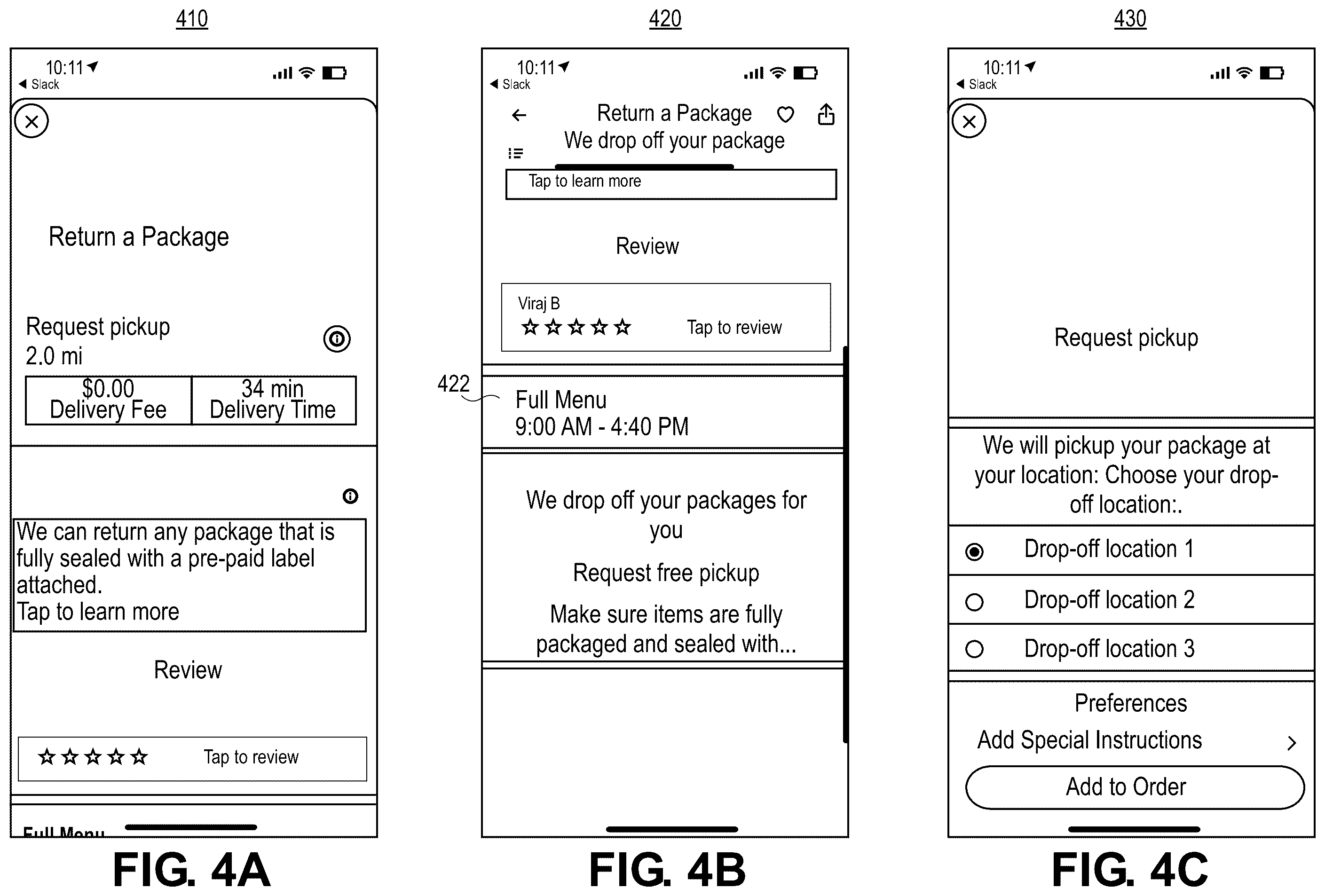 Patent US12602647 Figure 4 – Efficient same day package return routing with distributed fleet