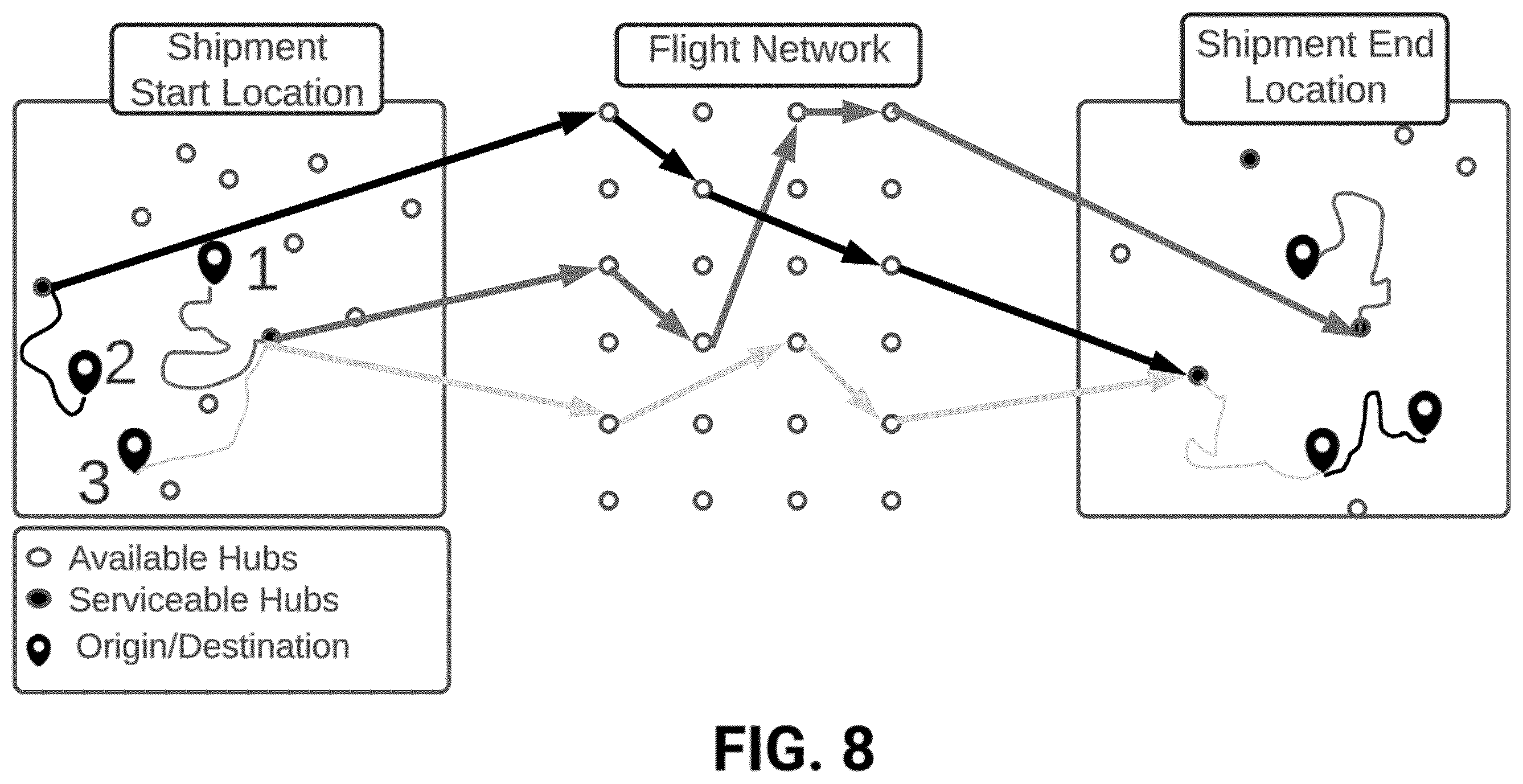 Patent US12602648 Figure 8 – Advanced multi-agent pathfinding and optimization system for logistic networks