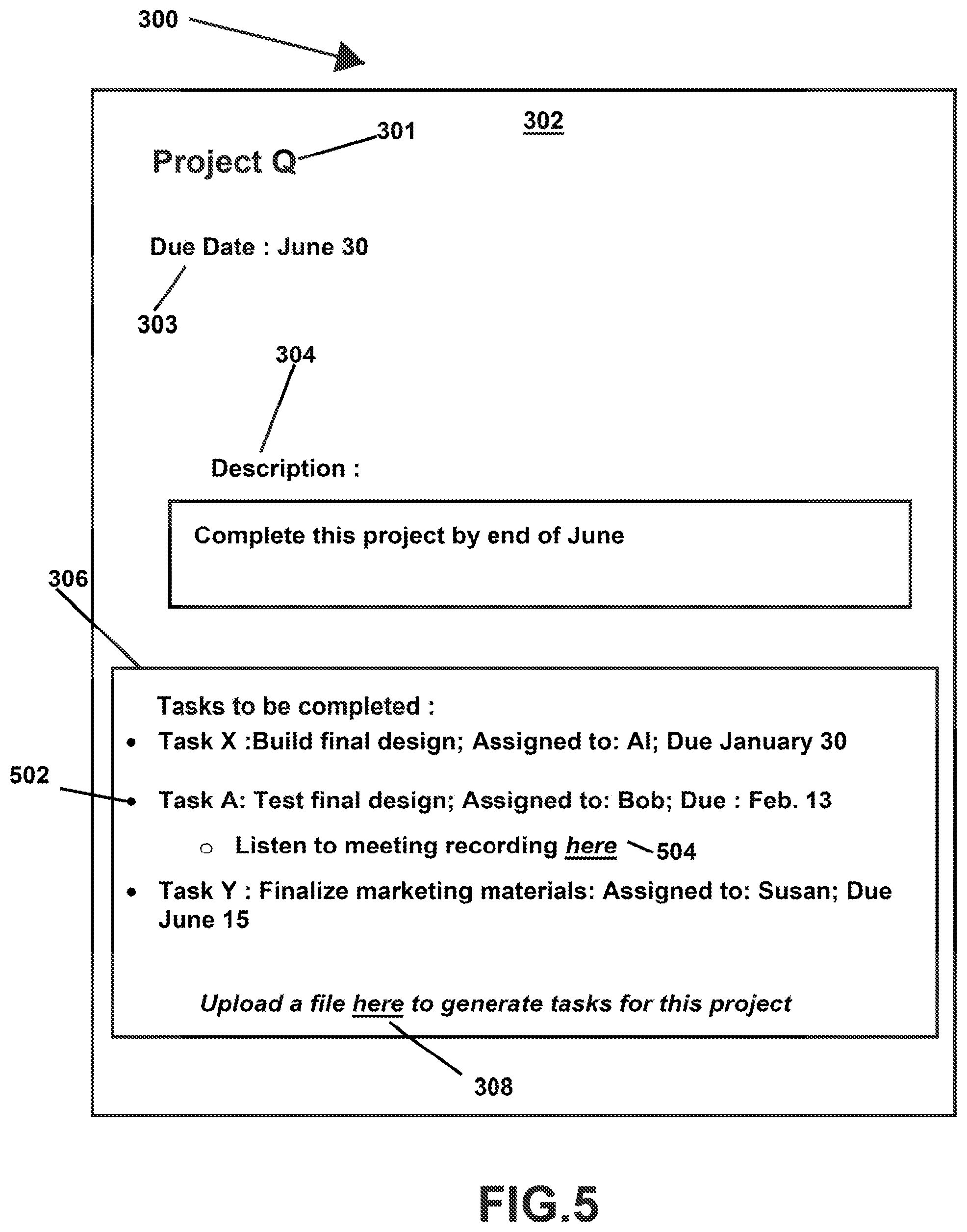 Patent US12602660 Figure 5 – Systems and methods to generate records within a collaboration environment