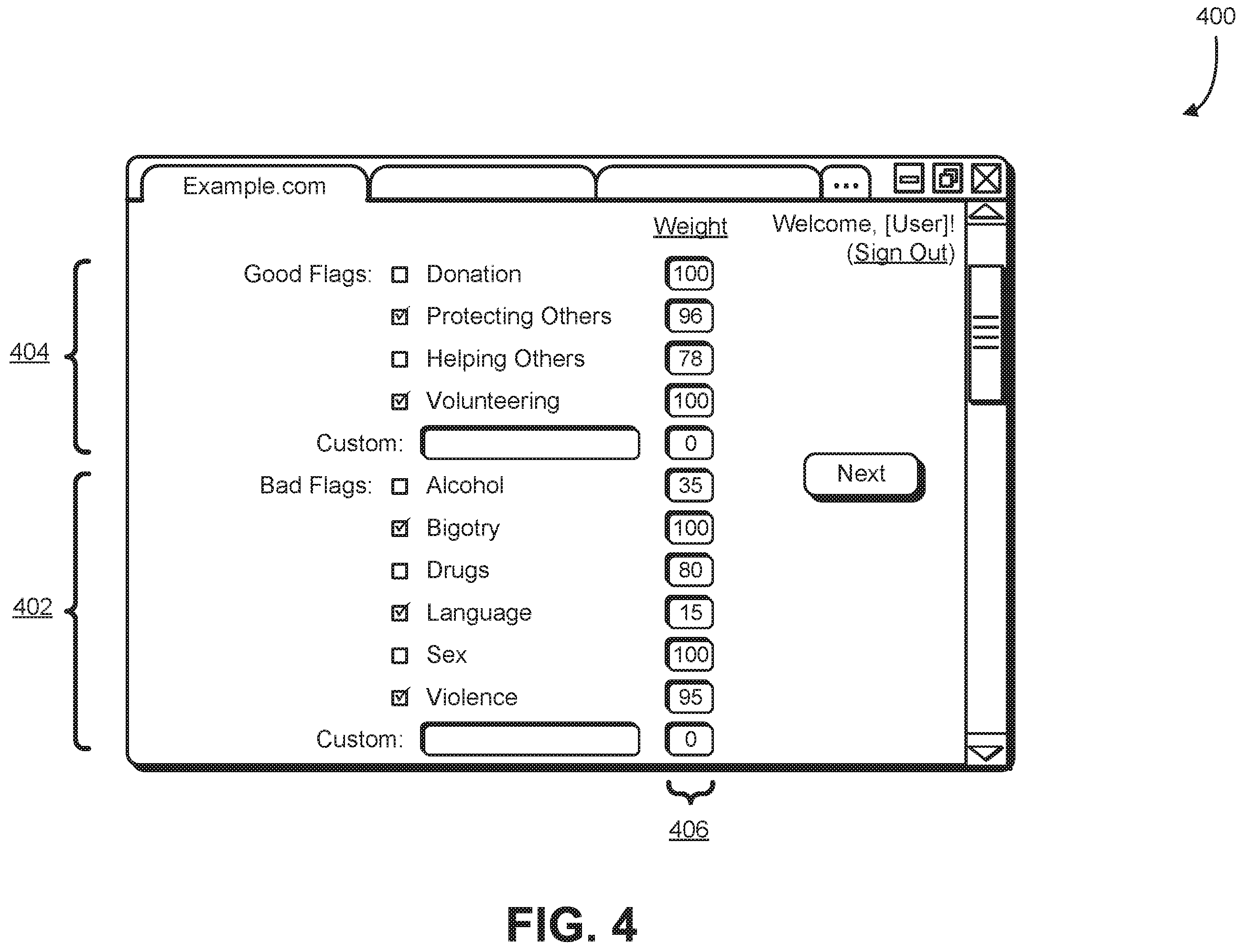 Patent US12602661 Figure 4 – System for searching and correlating online activity with individual classification factors