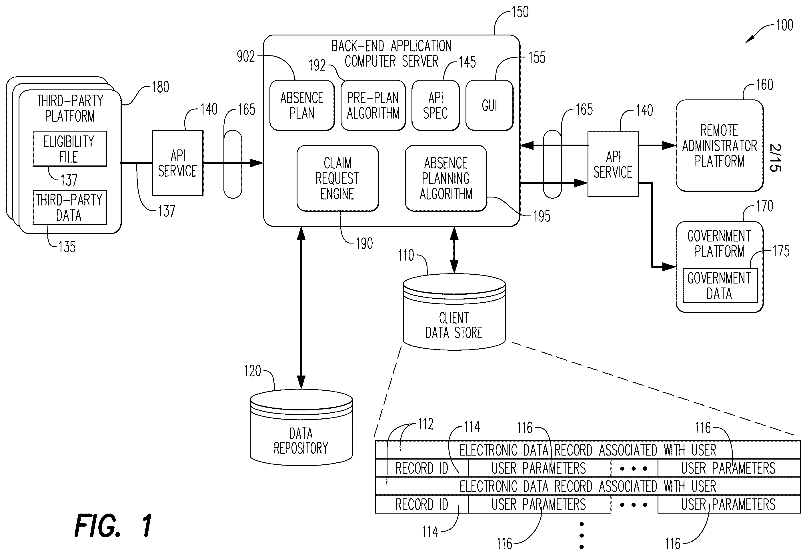 Patent US12602663 Figure 1 – Absence framework