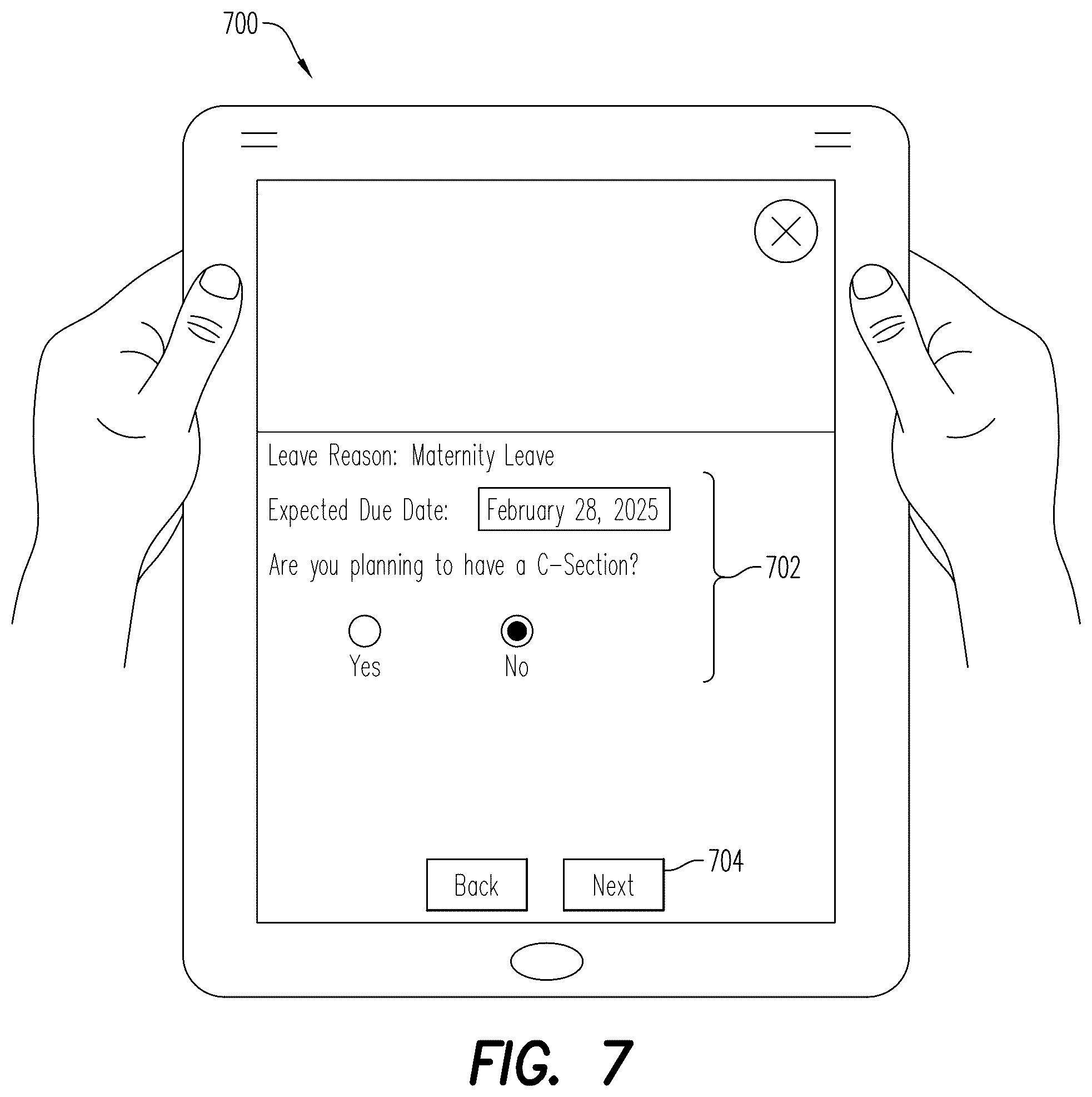 Patent US12602663 Figure 7 – Absence framework