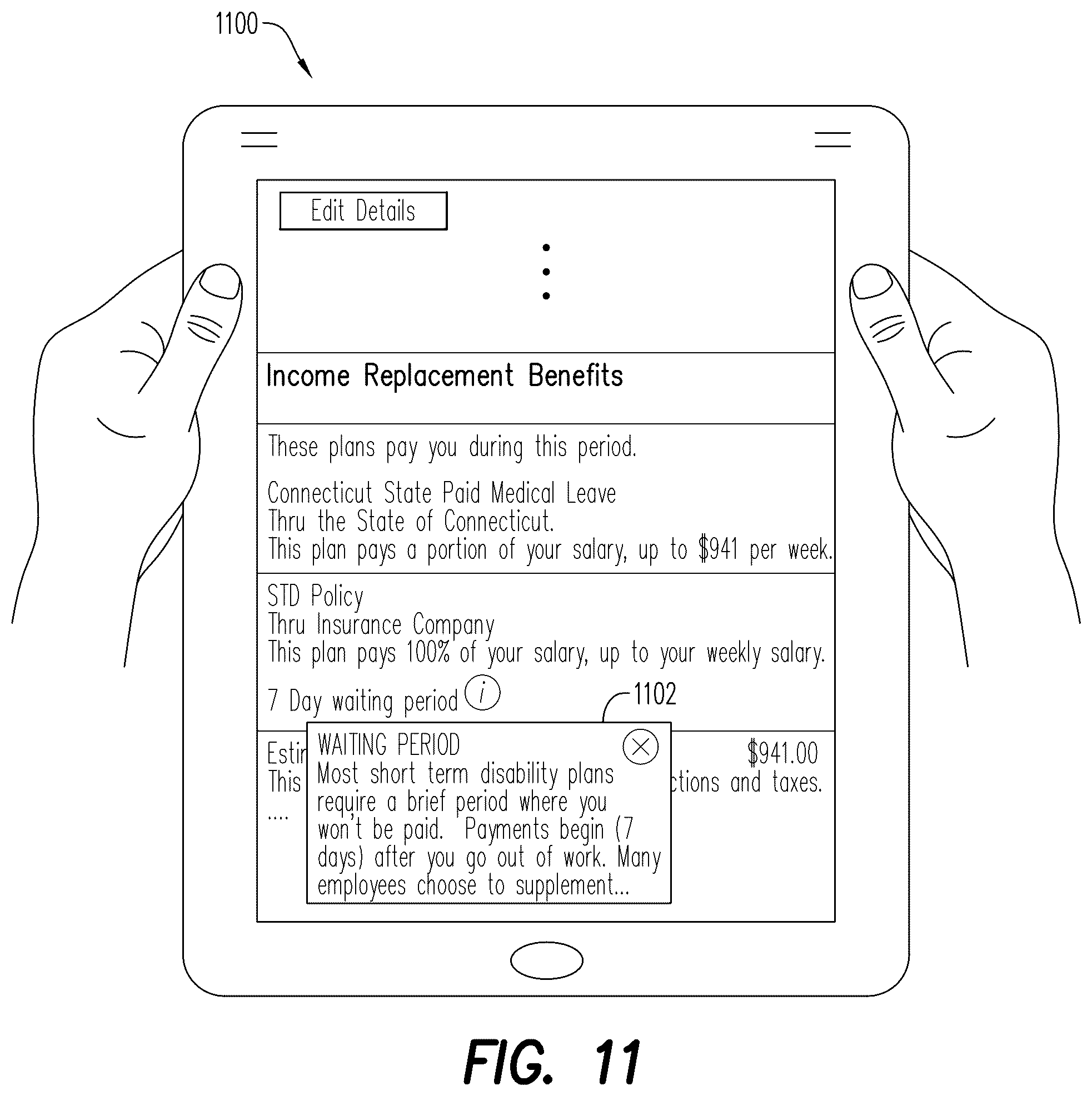 Patent US12602663 Figure 11 – Absence framework