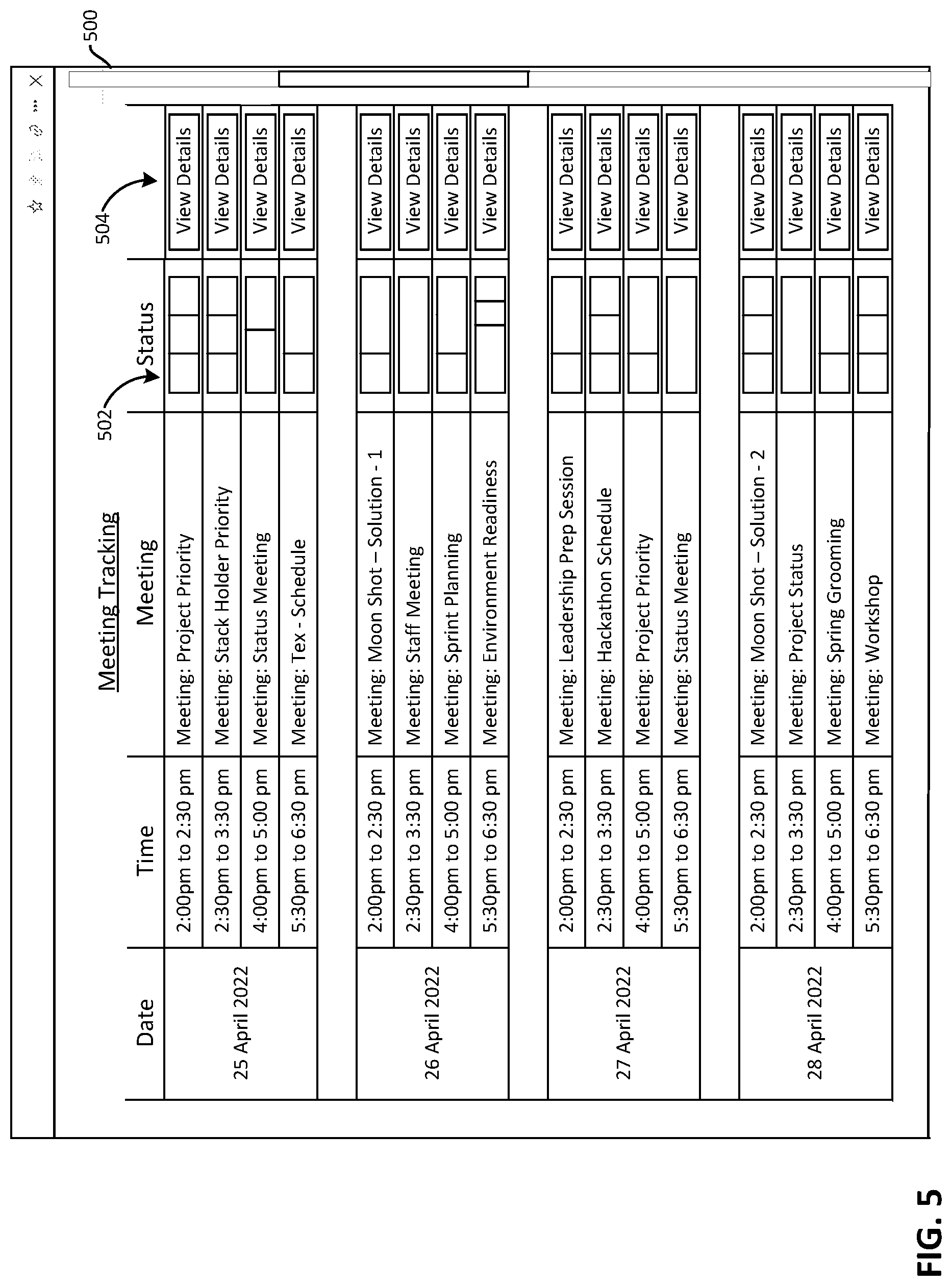 Patent US12602664 Figure 5 – Intelligent meeting timeslot analysis and recommendation