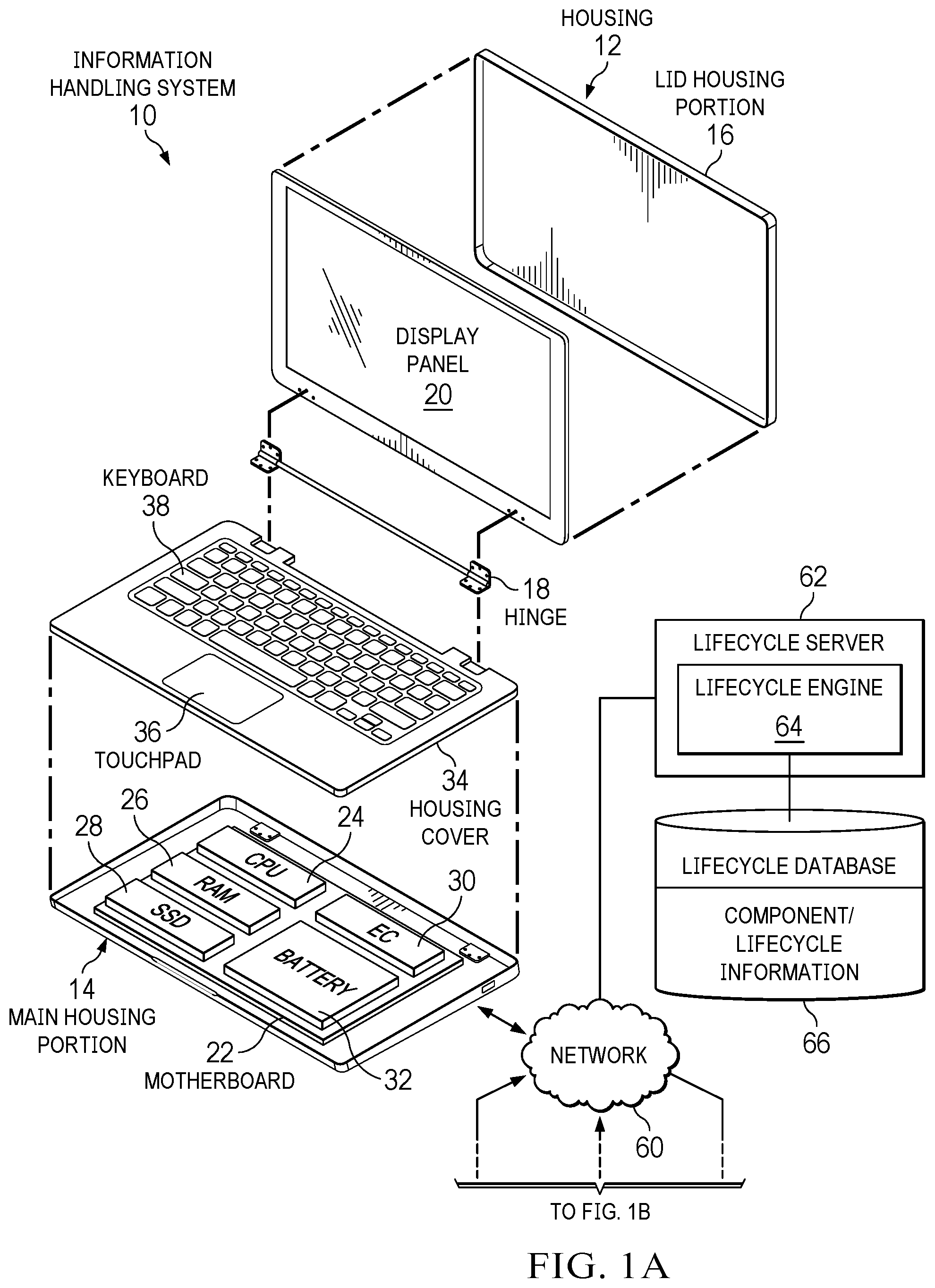 Patent US12602666 Figure 1 – Information handling system micro manufacturing center for reuse and recycling factoring inventory