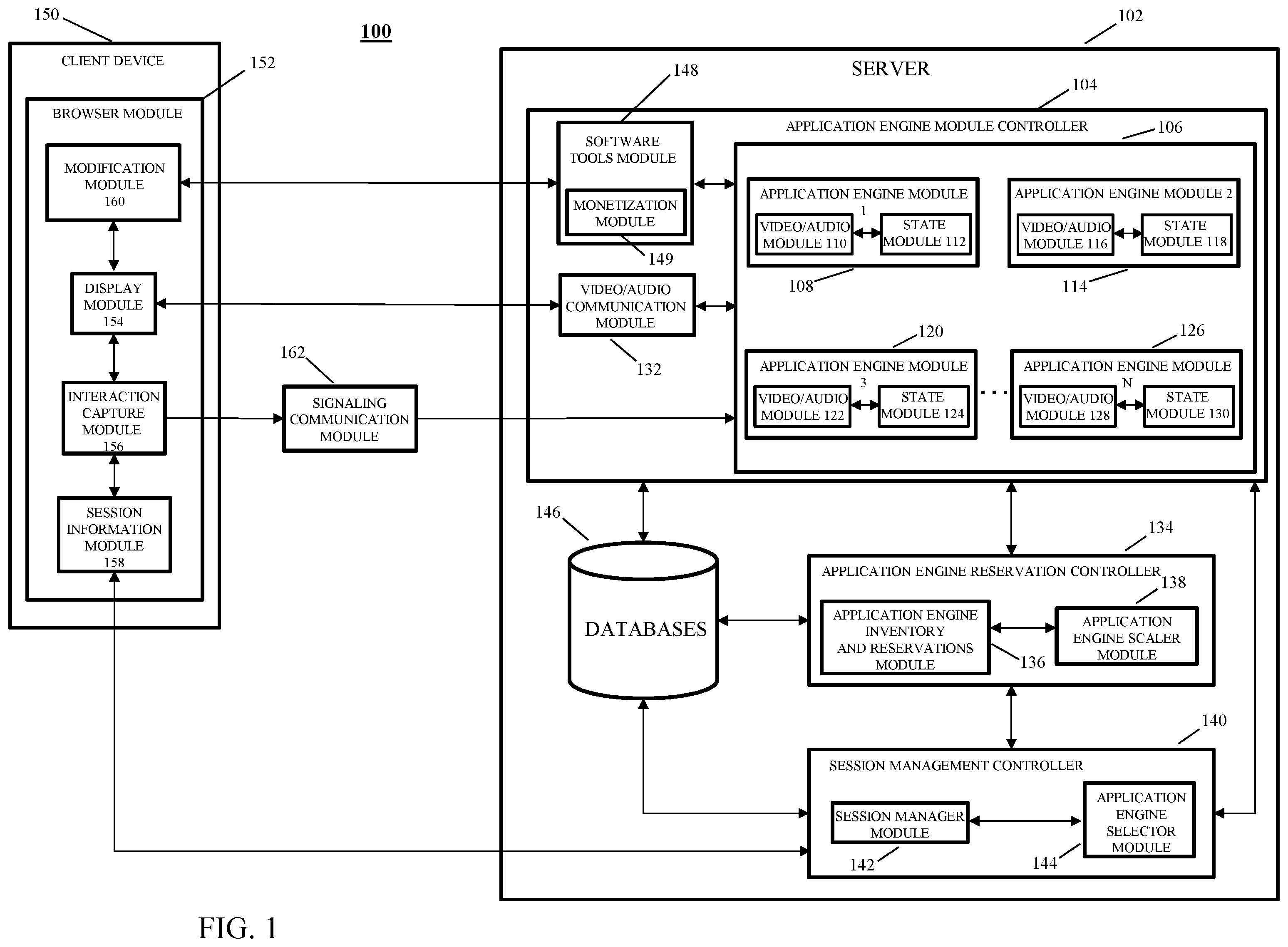Patent US12602674 Figure 1 – System and method for remotely modifying cloud-based client applications