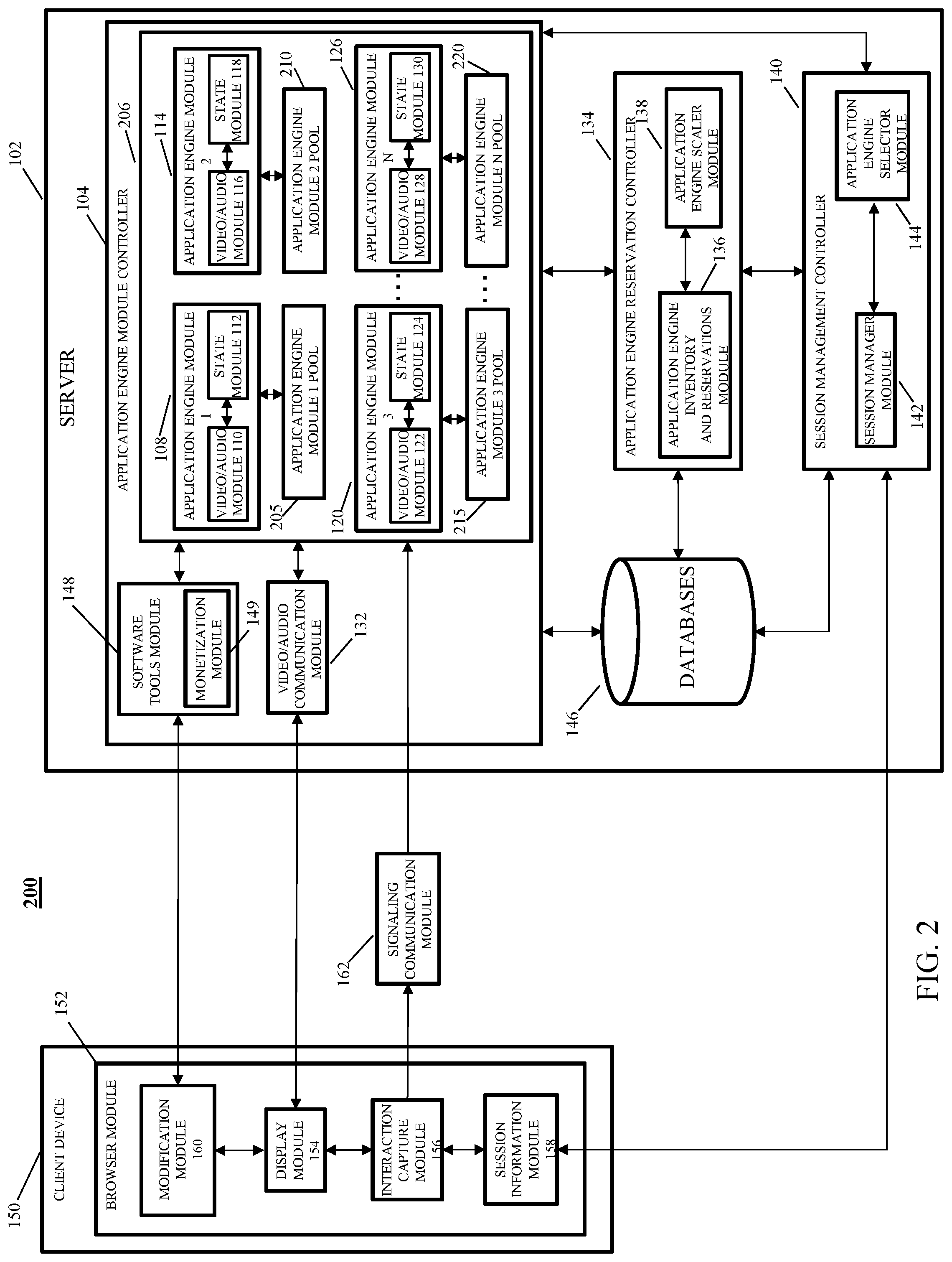 Patent US12602674 Figure 2 – System and method for remotely modifying cloud-based client applications