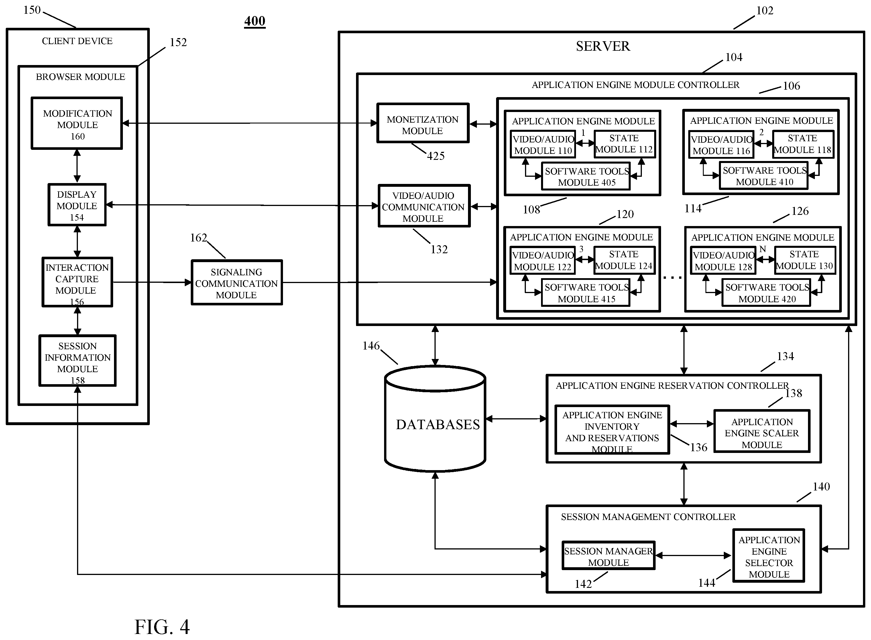 Patent US12602674 Figure 4 – System and method for remotely modifying cloud-based client applications