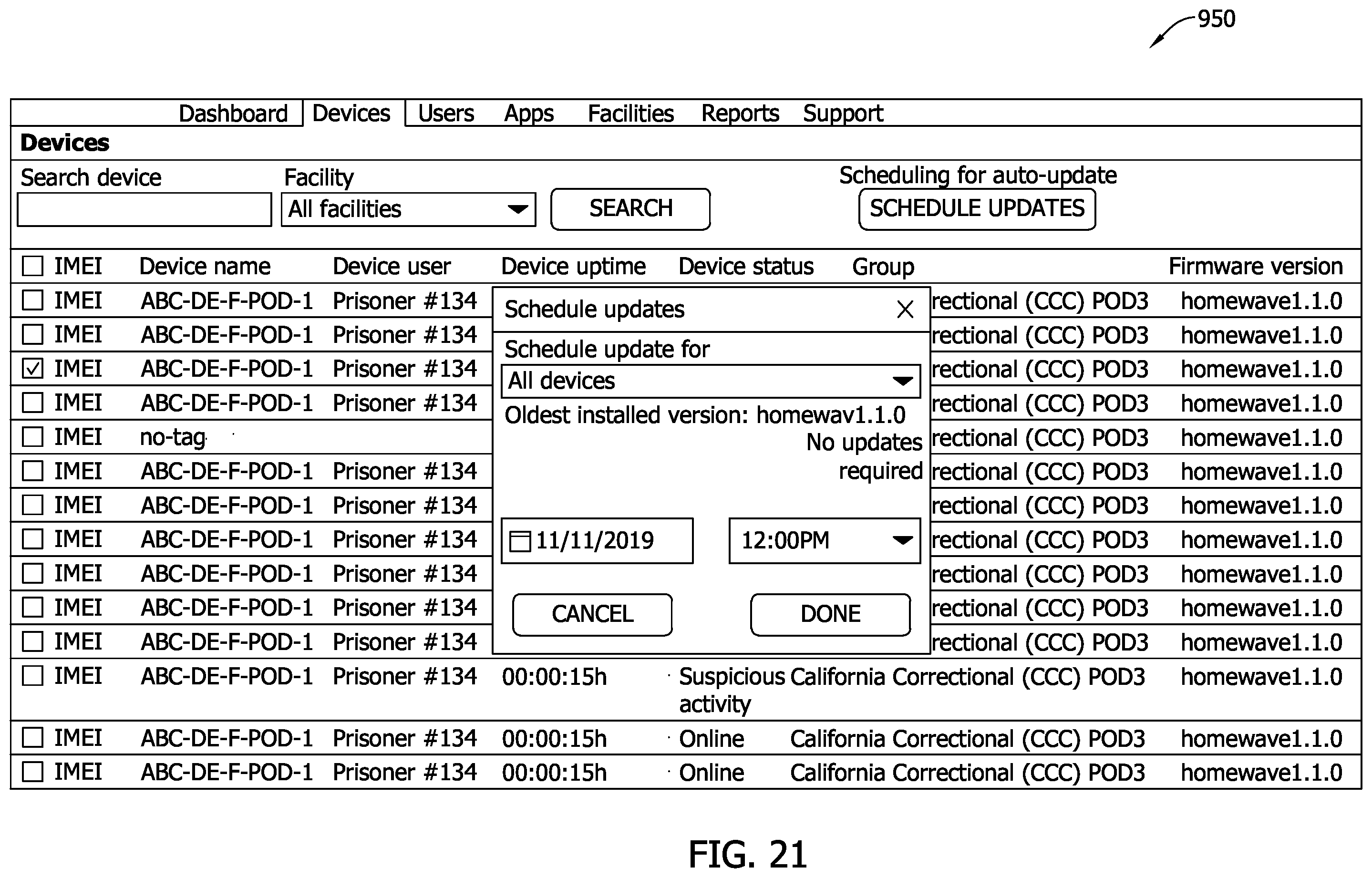 Patent US12602678 Figure 17 – Configurable correctional facility computer kiosk systems and methods for portable electronic device access and management