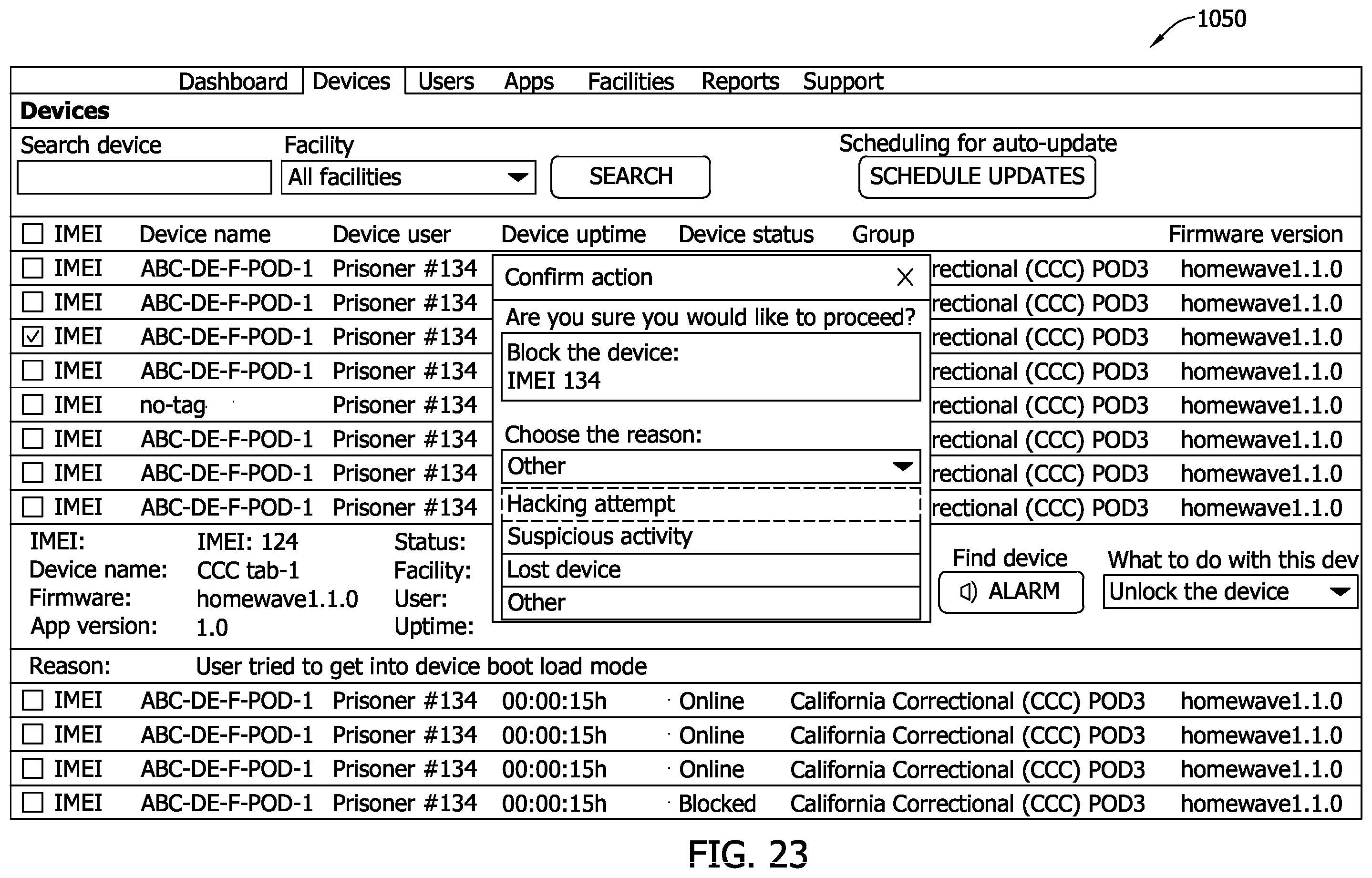 Patent US12602678 Figure 19 – Configurable correctional facility computer kiosk systems and methods for portable electronic device access and management
