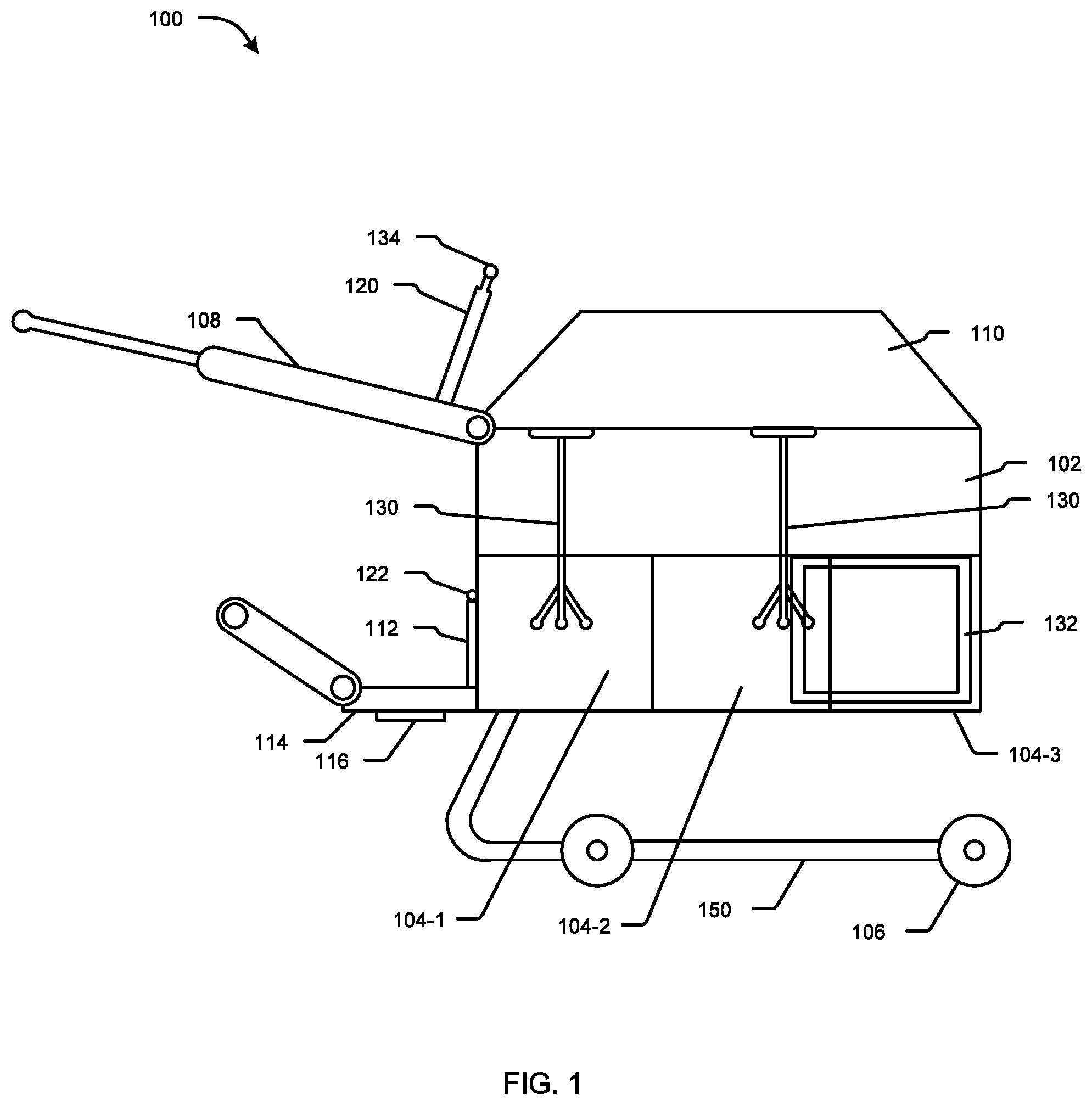 Patent US12602679 Figure 1 – Multi-functional shopping cart, system, and method for shopping
