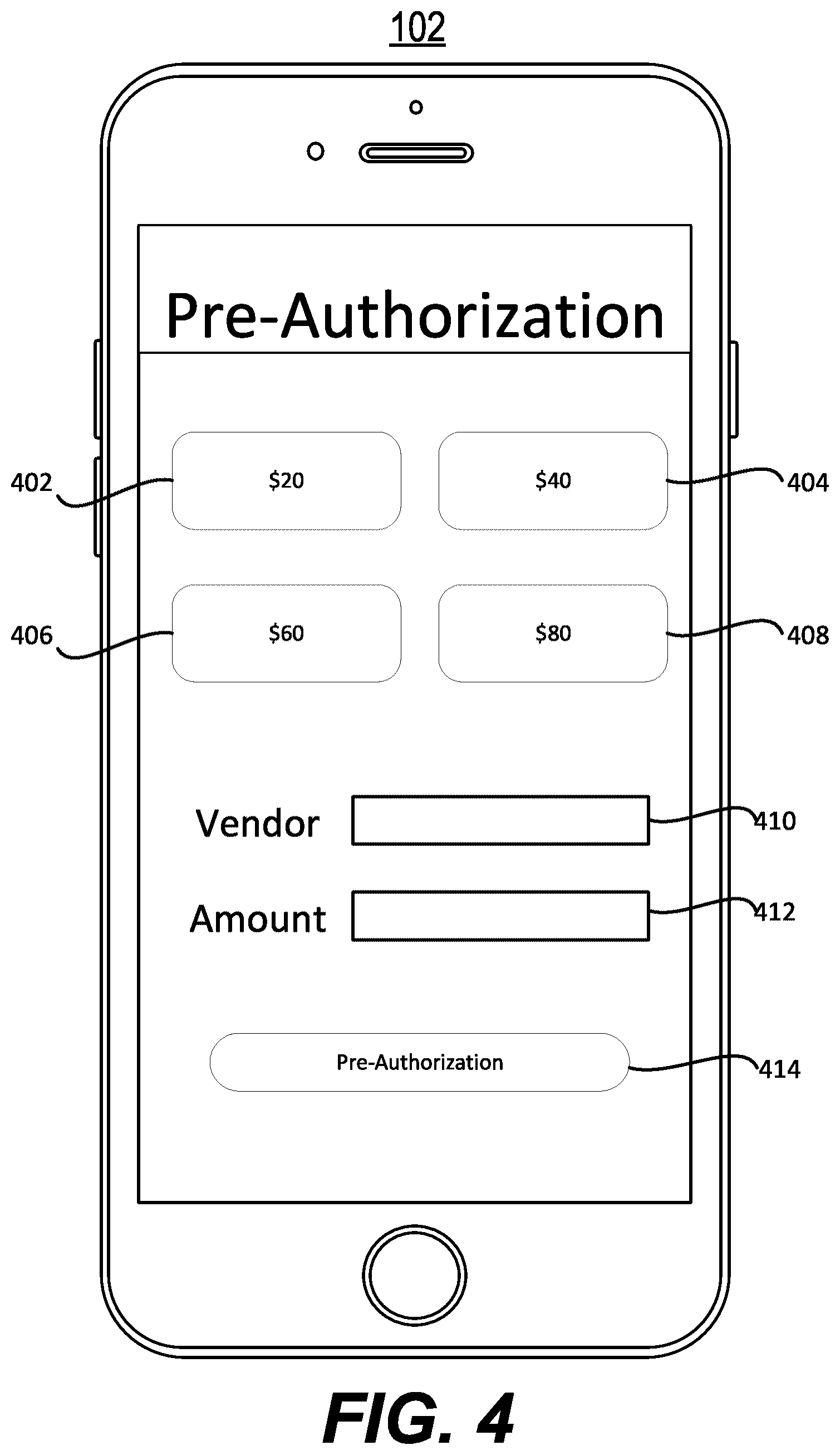 Patent US12602694 Figure 4 – Systems and methods for mobile pre-authorization of a credit transaction