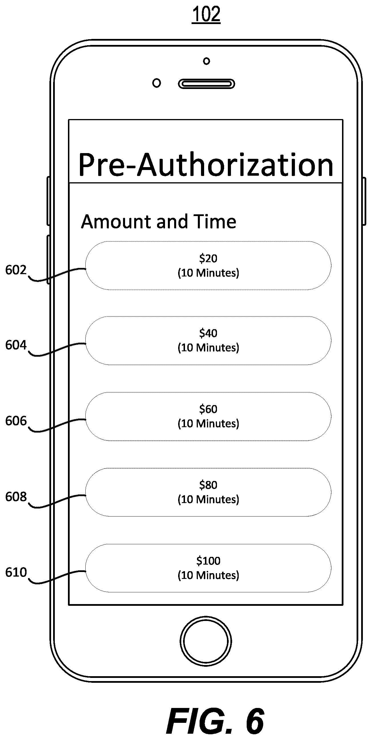 Patent US12602694 Figure 6 – Systems and methods for mobile pre-authorization of a credit transaction
