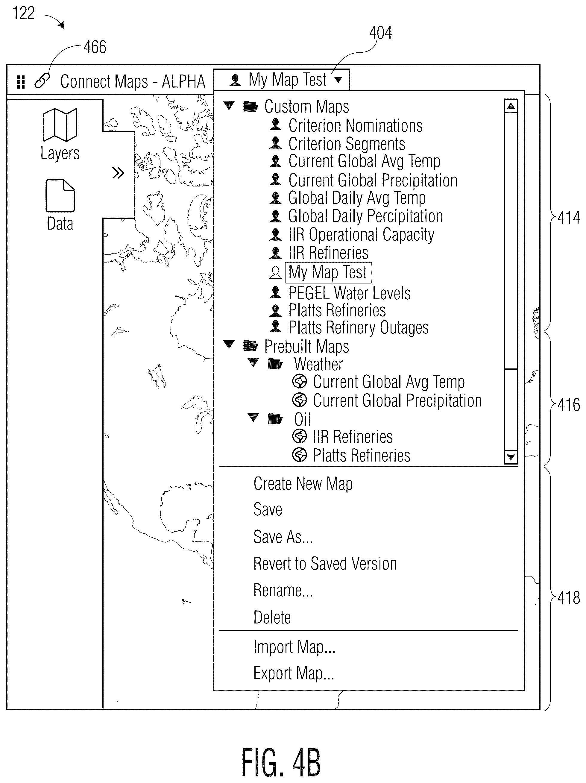 Patent US12602701 Figure 5 – Interactive map interface incorporating customizable geospatial data