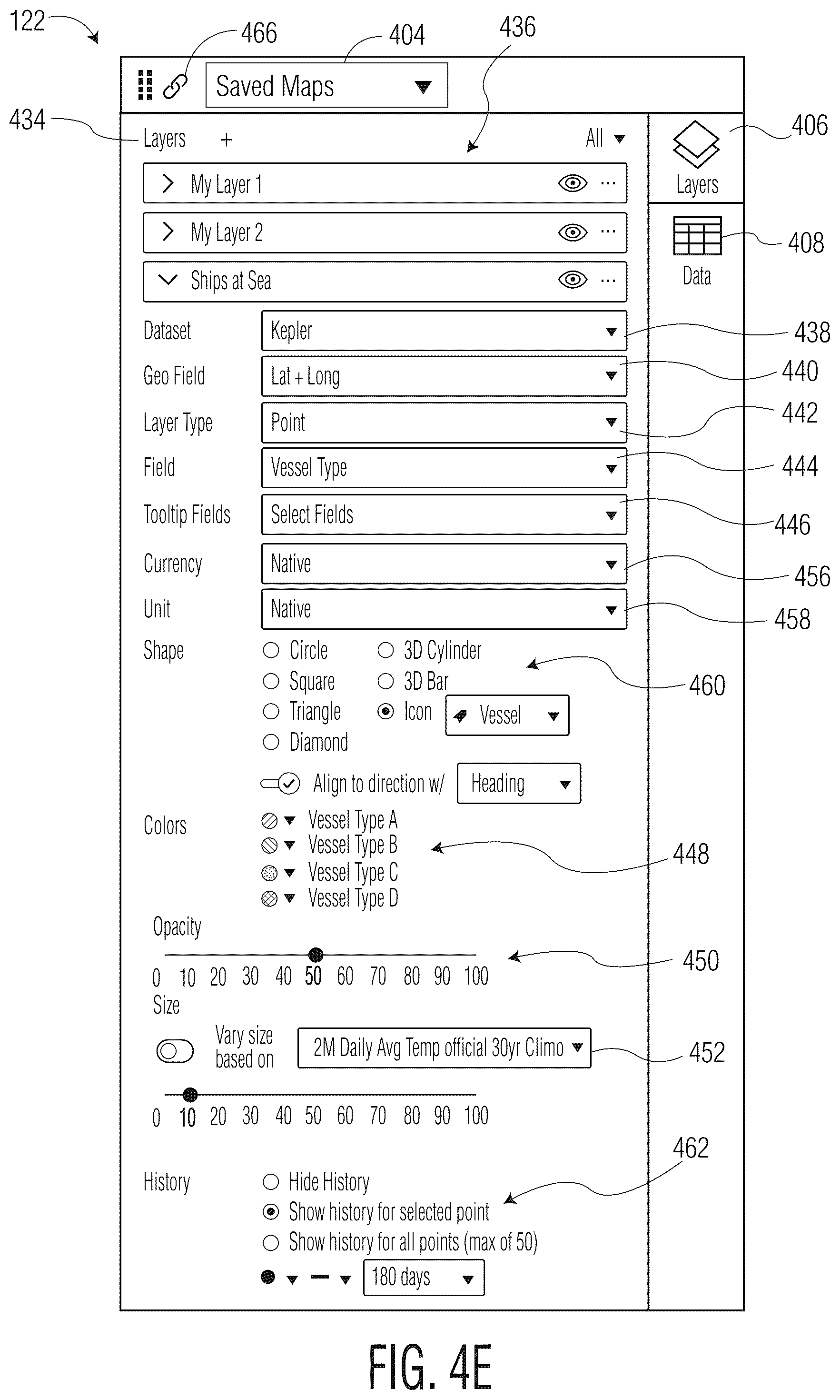 Patent US12602701 Figure 8 – Interactive map interface incorporating customizable geospatial data