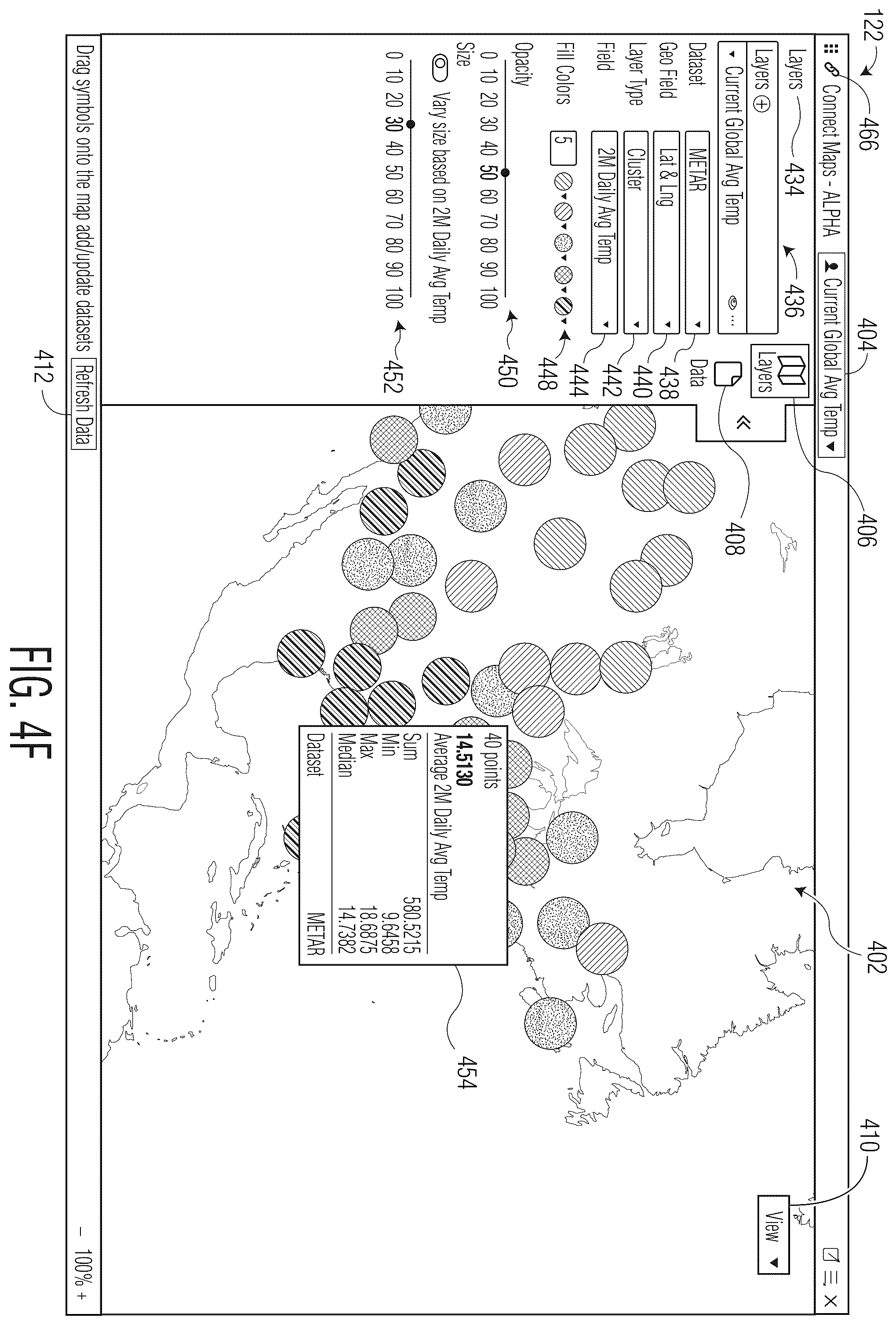 Patent US12602701 Figure 9 – Interactive map interface incorporating customizable geospatial data