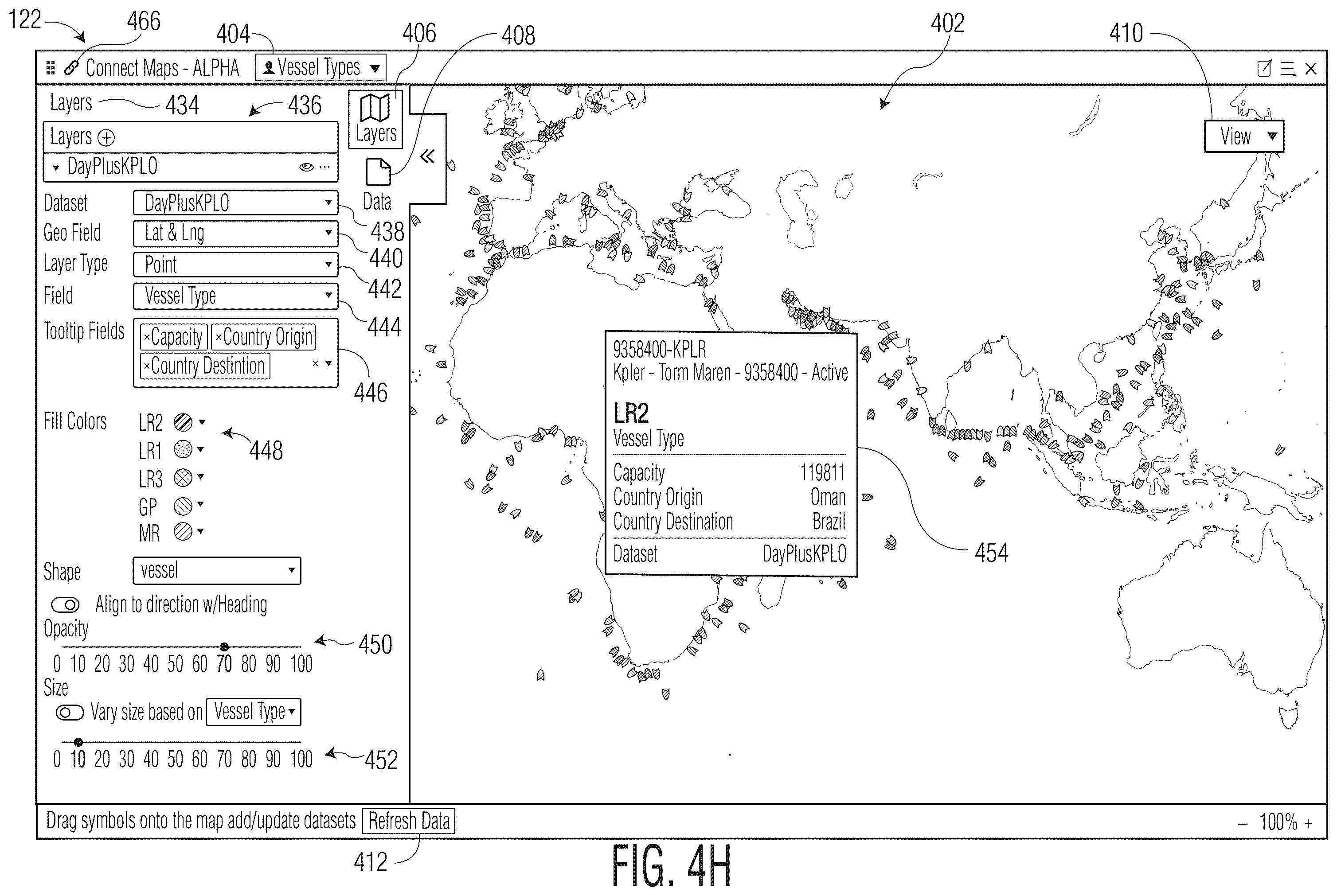 Patent US12602701 Figure 11 – Interactive map interface incorporating customizable geospatial data