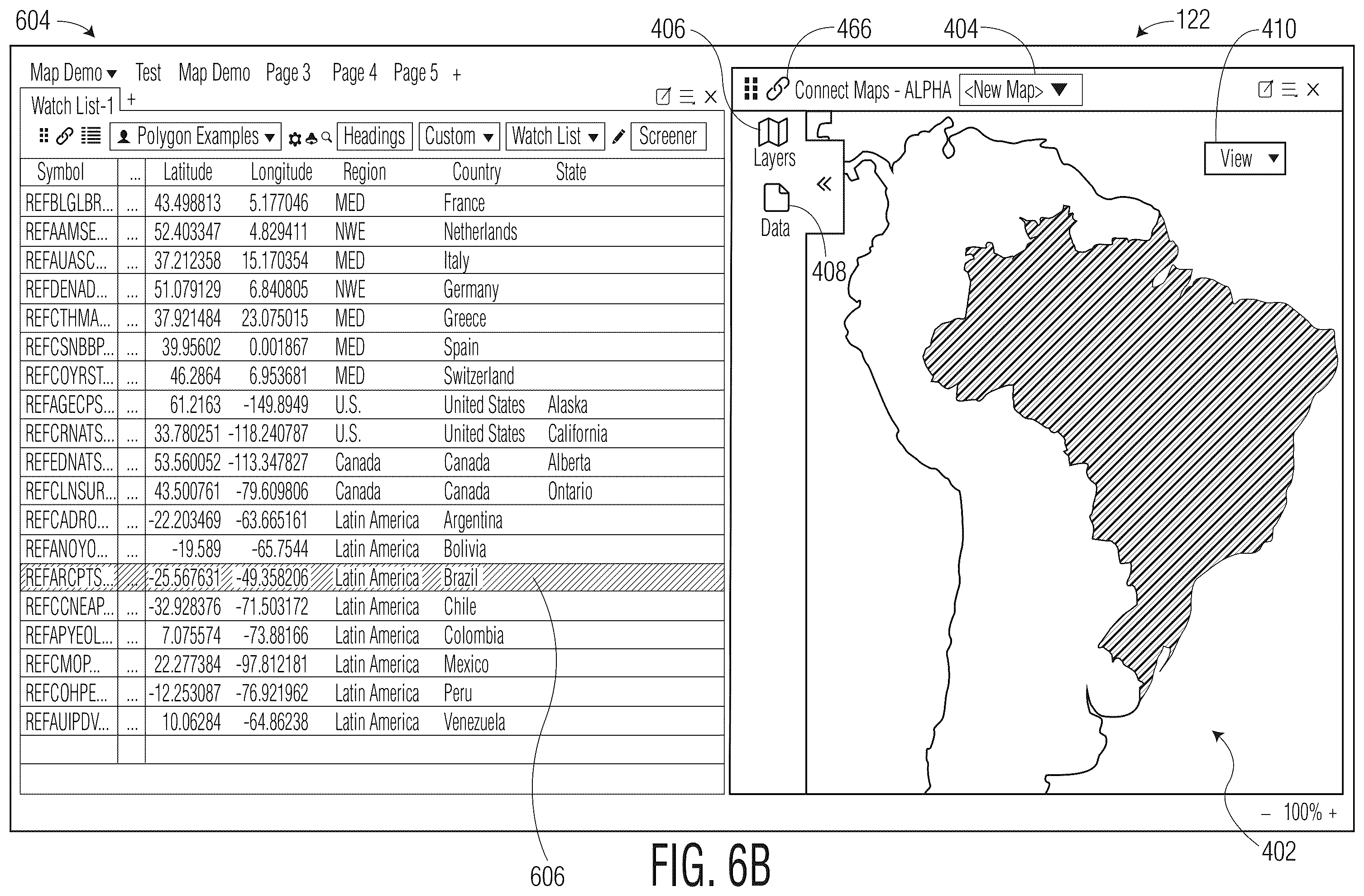 Patent US12602701 Figure 15 – Interactive map interface incorporating customizable geospatial data