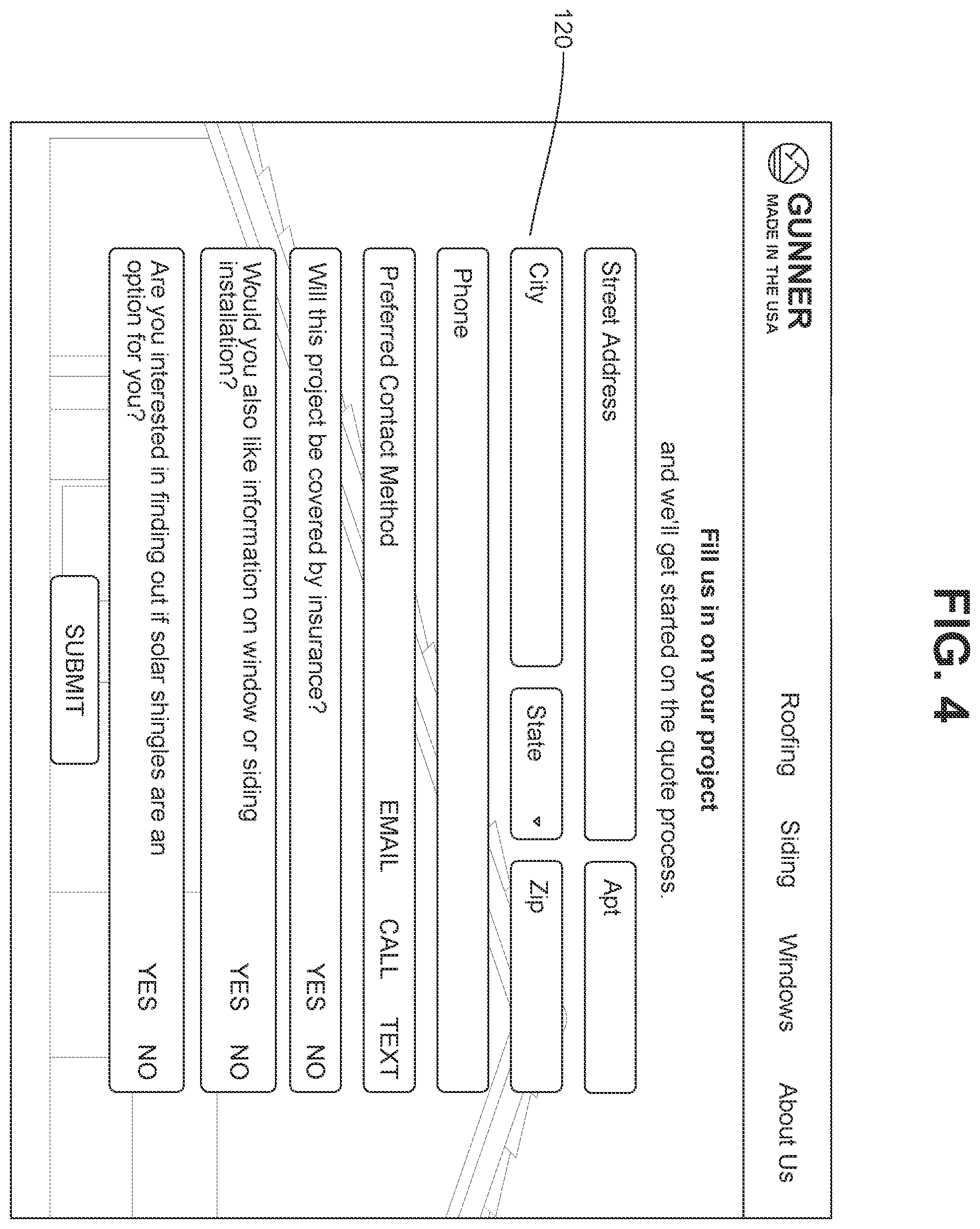Patent US12602711 Figure 4 – System and method of providing exterior work estimate