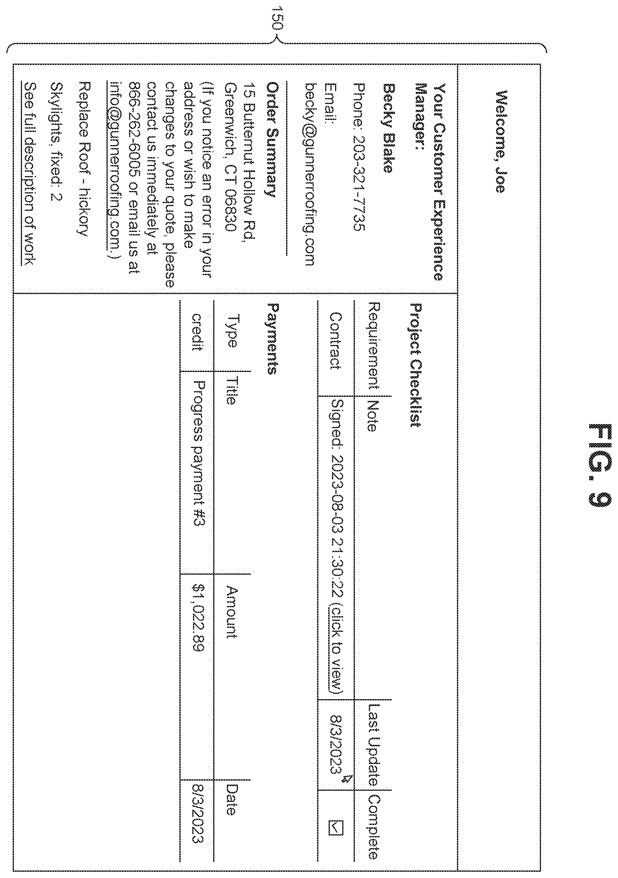 Patent US12602711 Figure 10 – System and method of providing exterior work estimate
