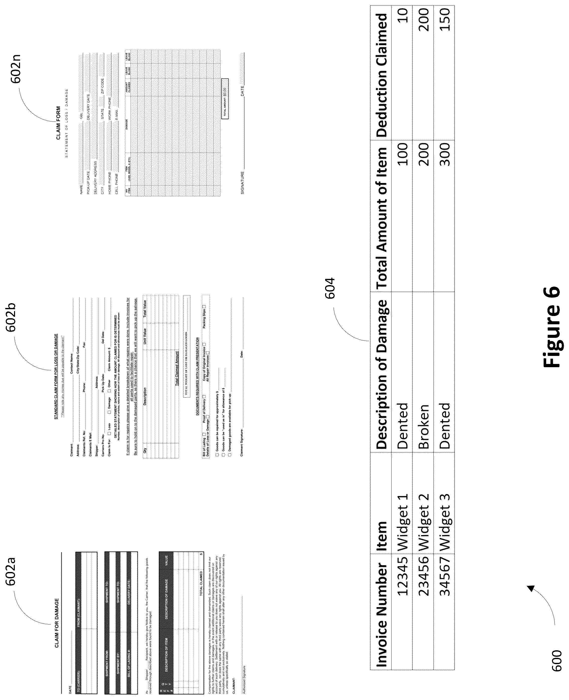 Patent US12602713 Figure 6 – Deduction claim document parsing engine