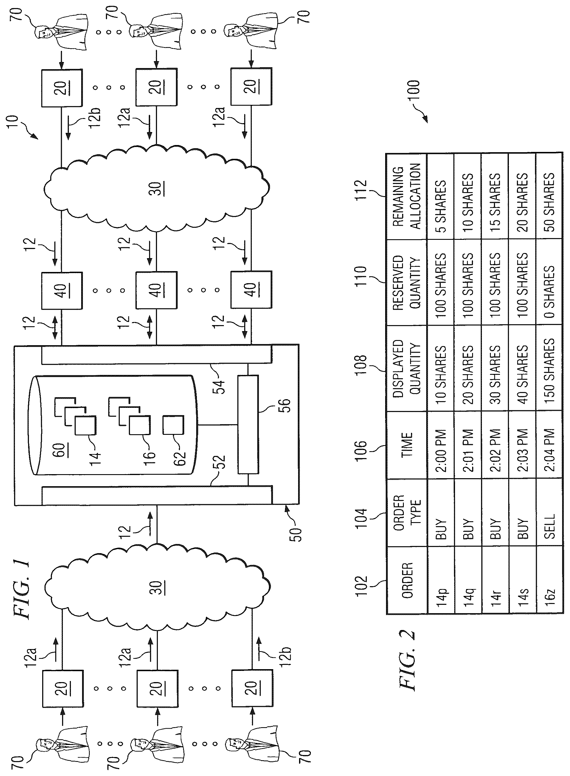 Patent US12602723 Figure 1 – System and method for apportioning trading orders based on size of displayed quantities