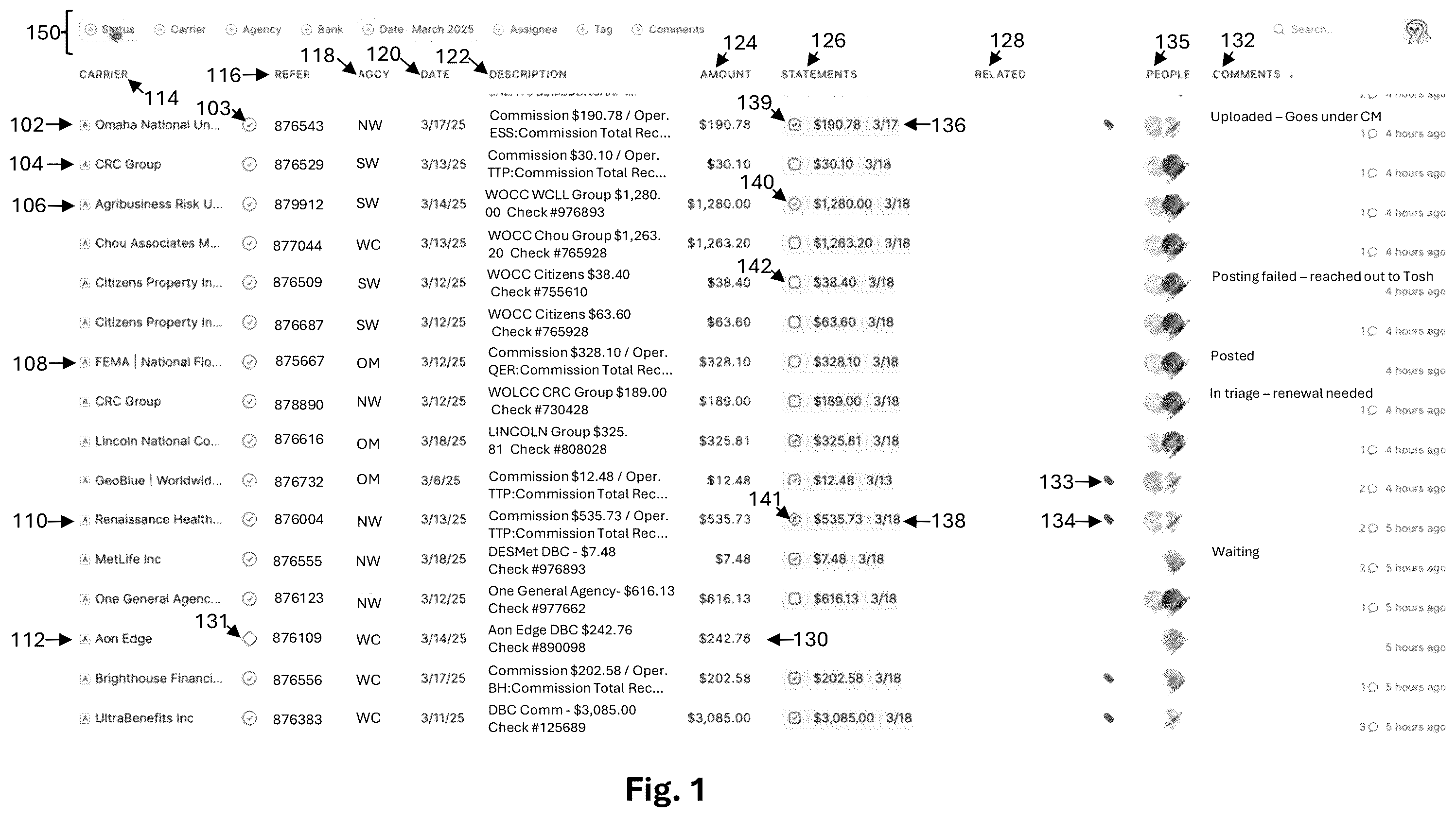 Patent US12602731 Figure 1 – Authentication-credential identification and selection for access to secure statements