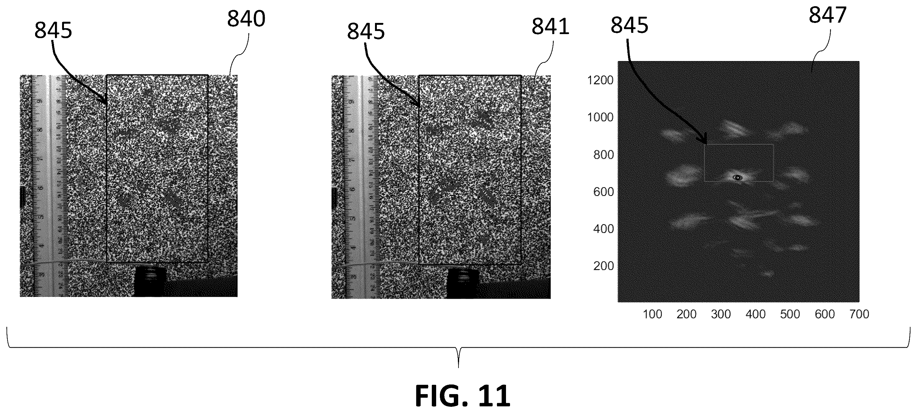Patent US12602758 Figure 8 – Building leakage detector using reference-free background oriented schlieren photography