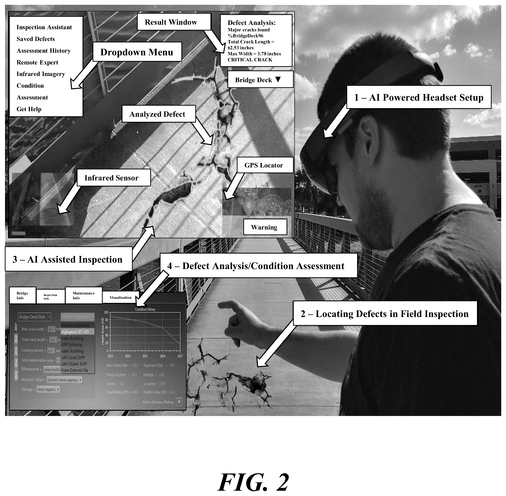 Patent US12602764 Figure 2 – Methods of artificial intelligence-assisted infrastructure assessment using mixed reality systems