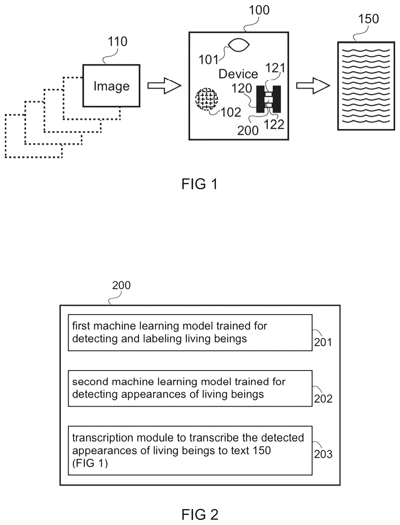 Patent US12602784 Figure 1 – Medical device for transcription of appearances in an image to text with machine learning