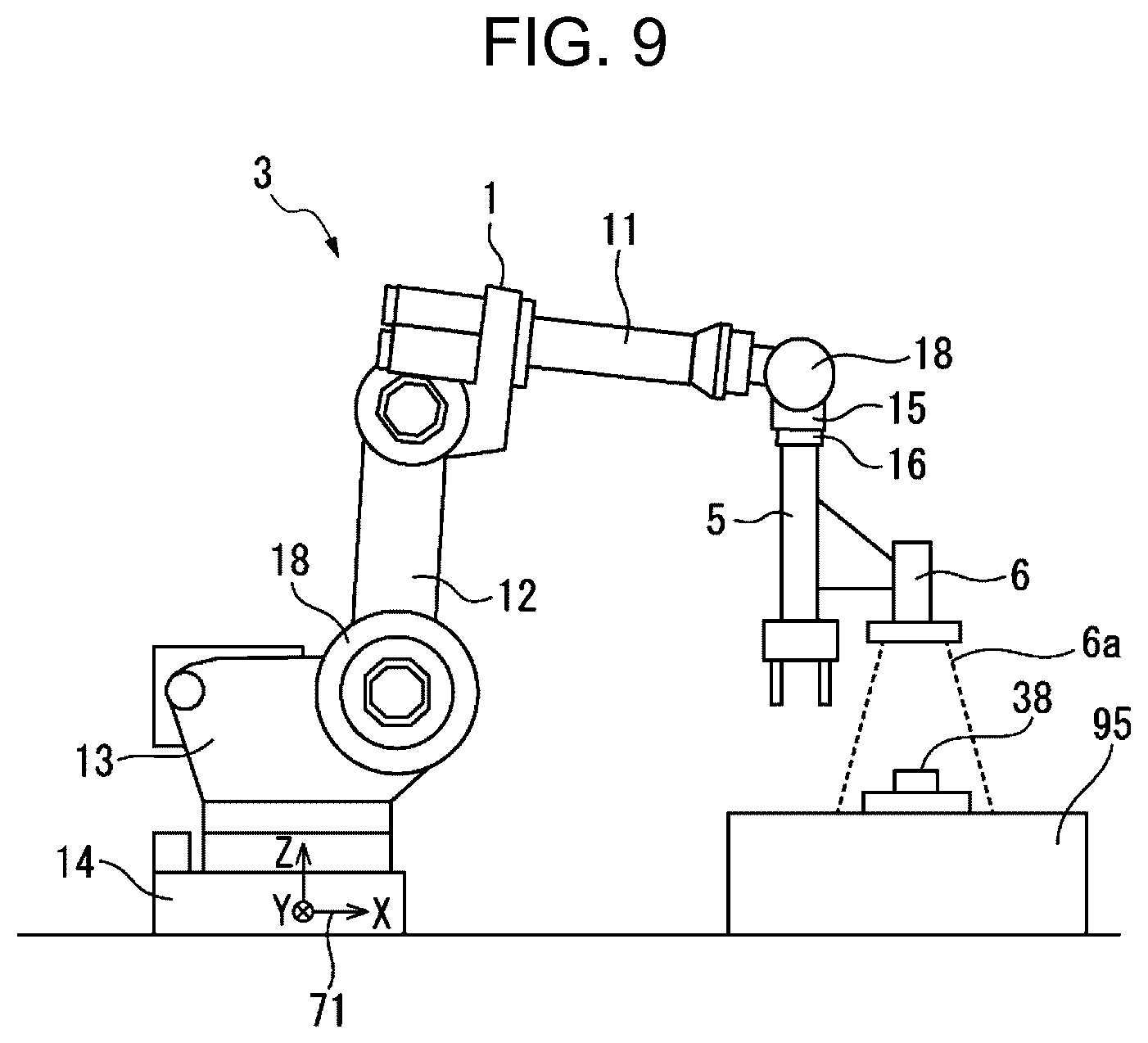 Patent US12602821 Figure 9 – Imaging device for calculating three-dimensional position on the basis of image captured by visual sensor