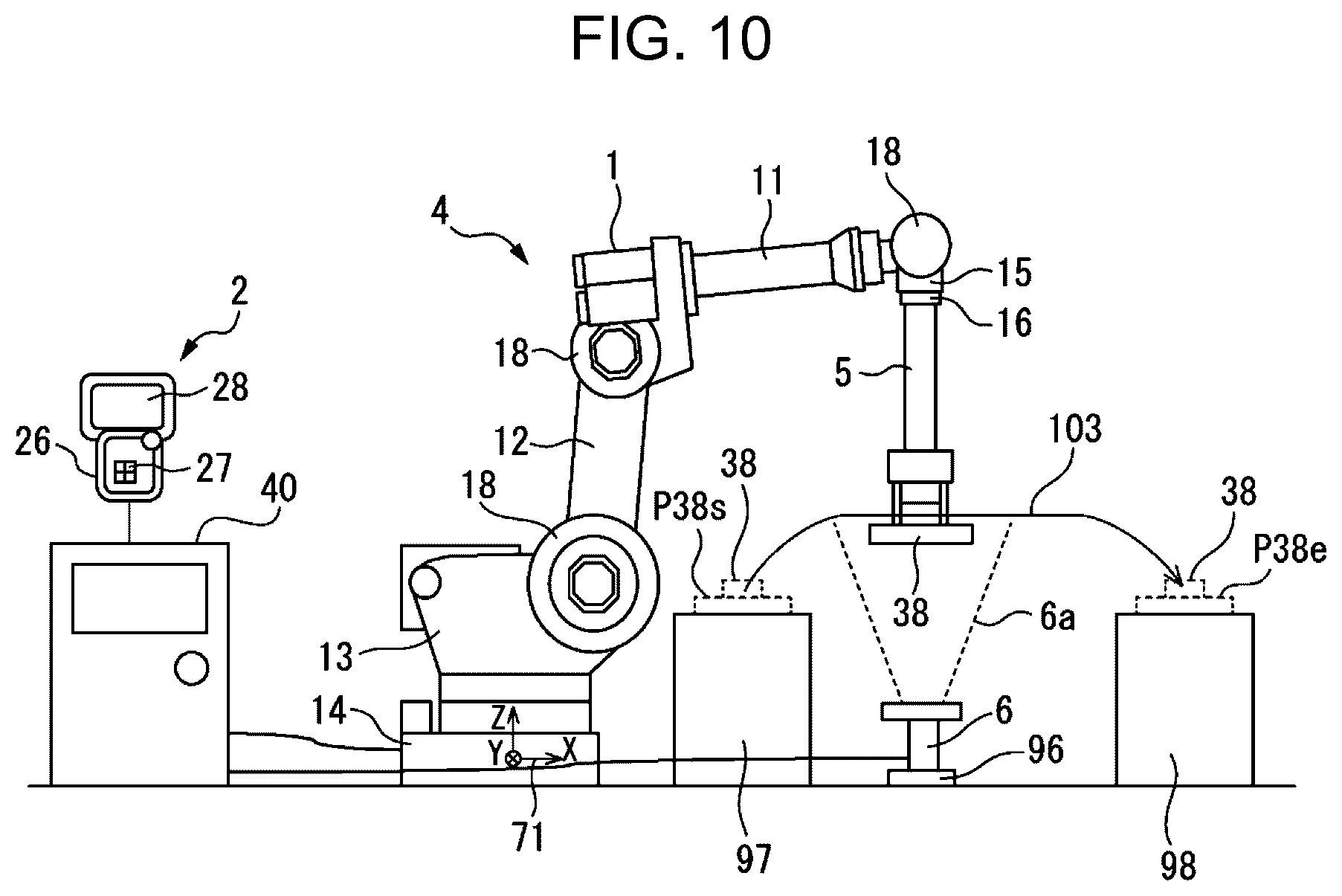 Patent US12602821 Figure 10 – Imaging device for calculating three-dimensional position on the basis of image captured by visual sensor