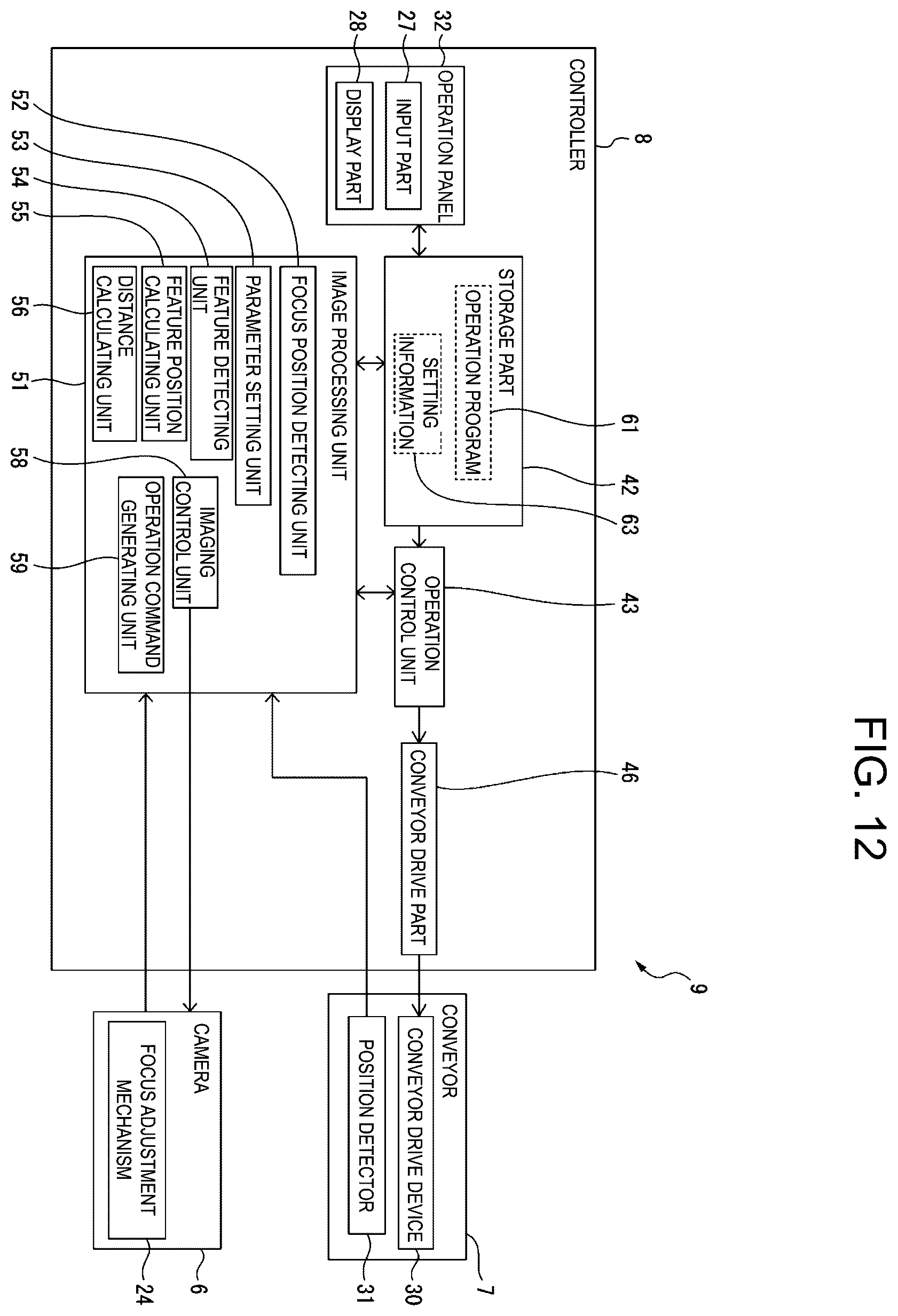 Patent US12602821 Figure 12 – Imaging device for calculating three-dimensional position on the basis of image captured by visual sensor