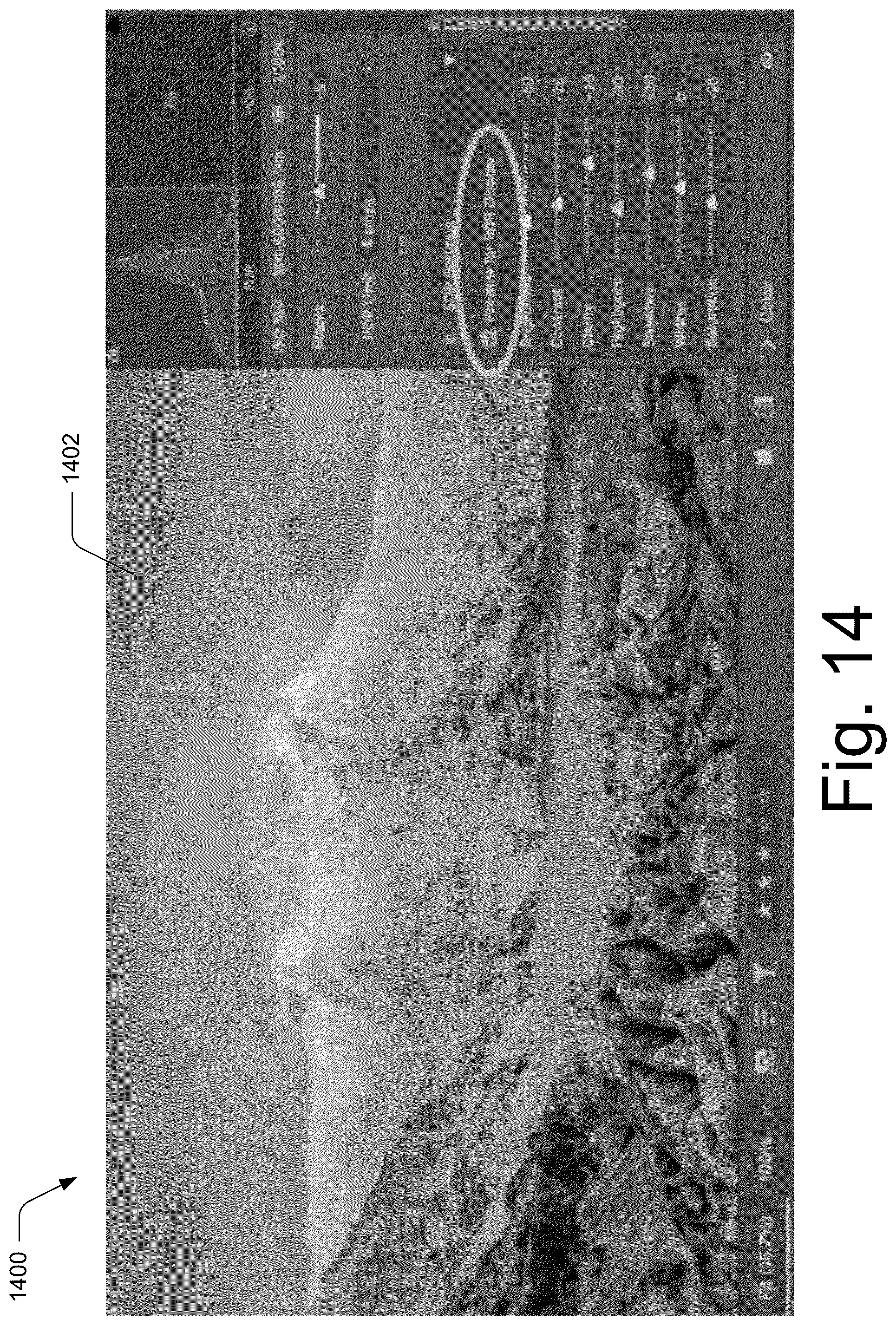 Patent US12602841 Figure 14 – High dynamic range visualizations indicating ranges, point curves, and previews