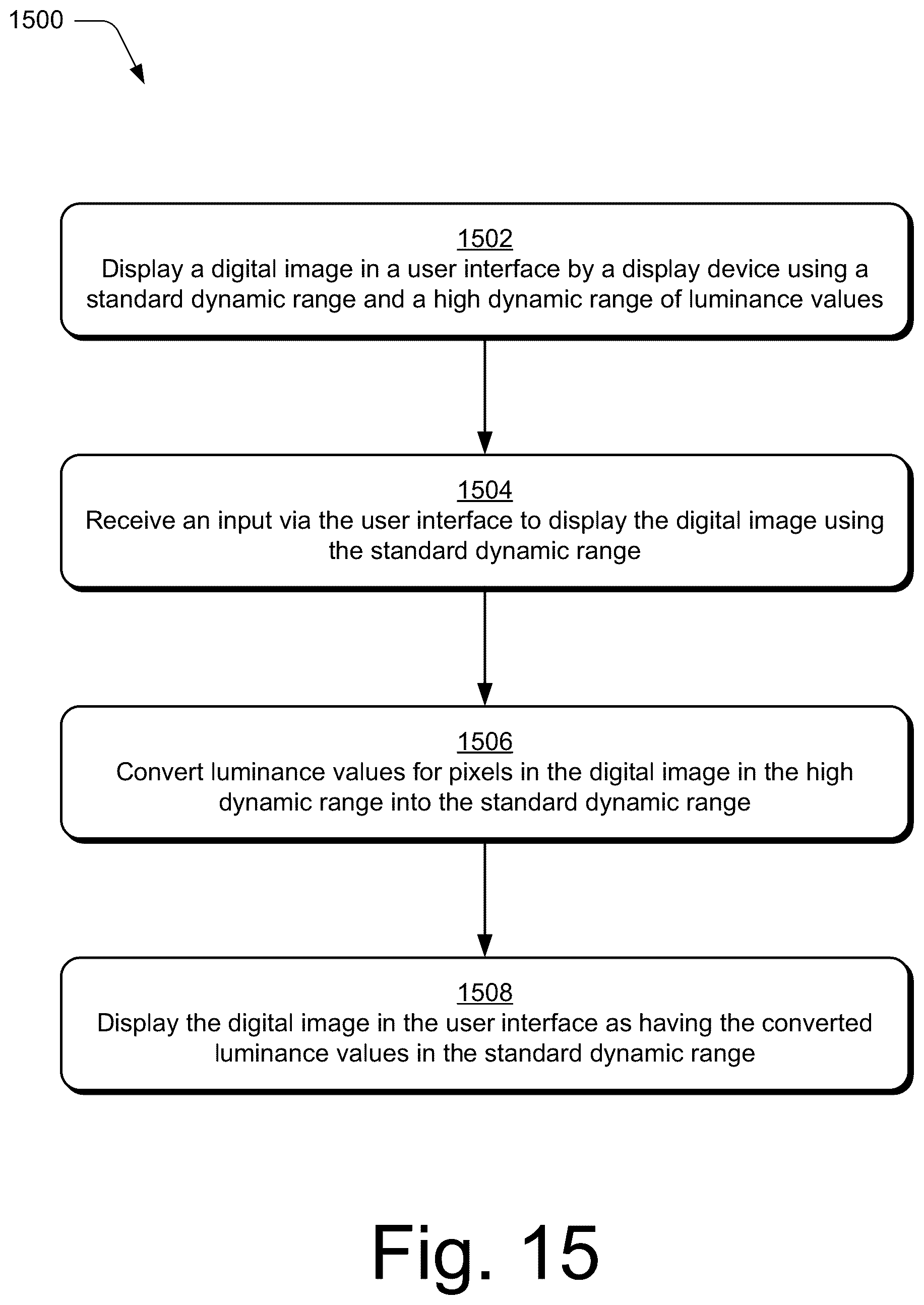 Patent US12602841 Figure 15 – High dynamic range visualizations indicating ranges, point curves, and previews
