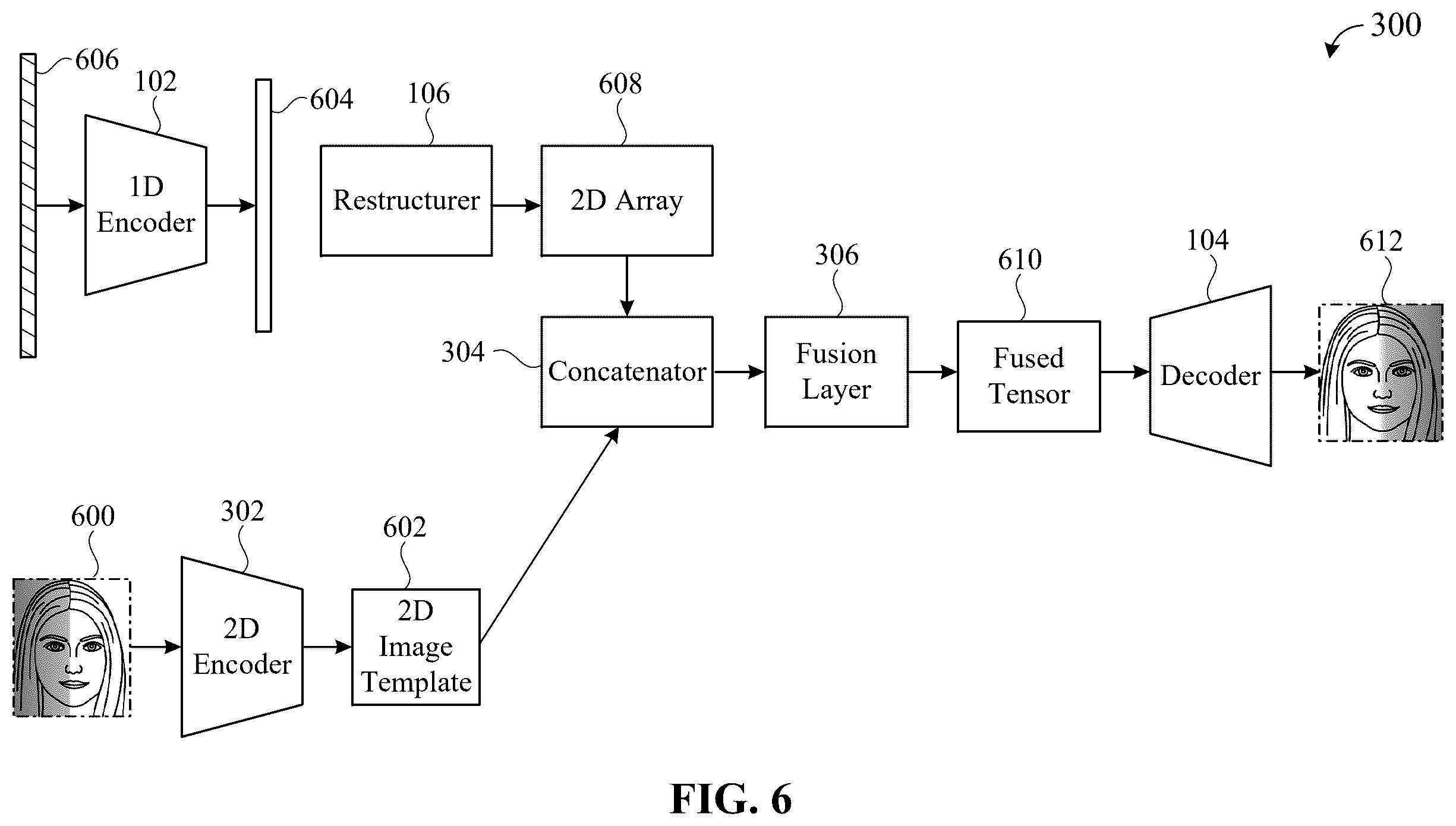 Patent US12602849 Figure 6 – Image generation using one-dimensional inputs