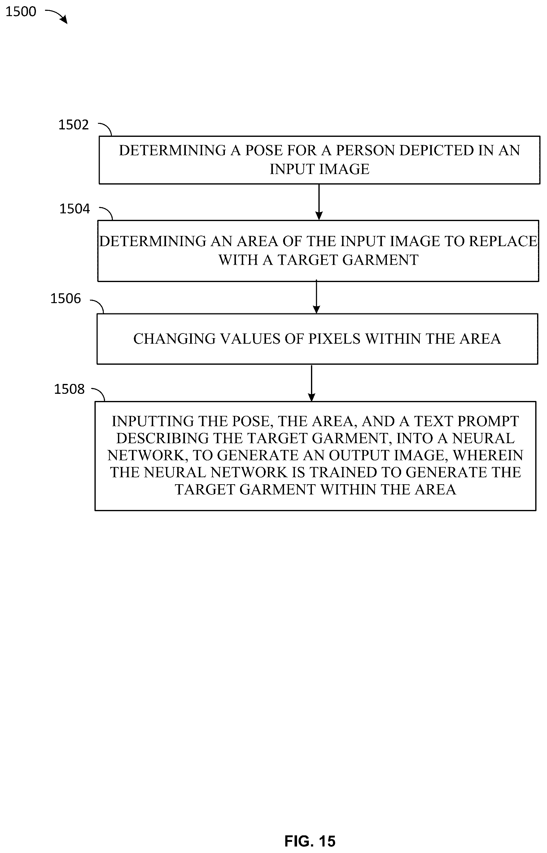 Patent US12602850 Figure 15 – Generative AI virtual clothing try-on