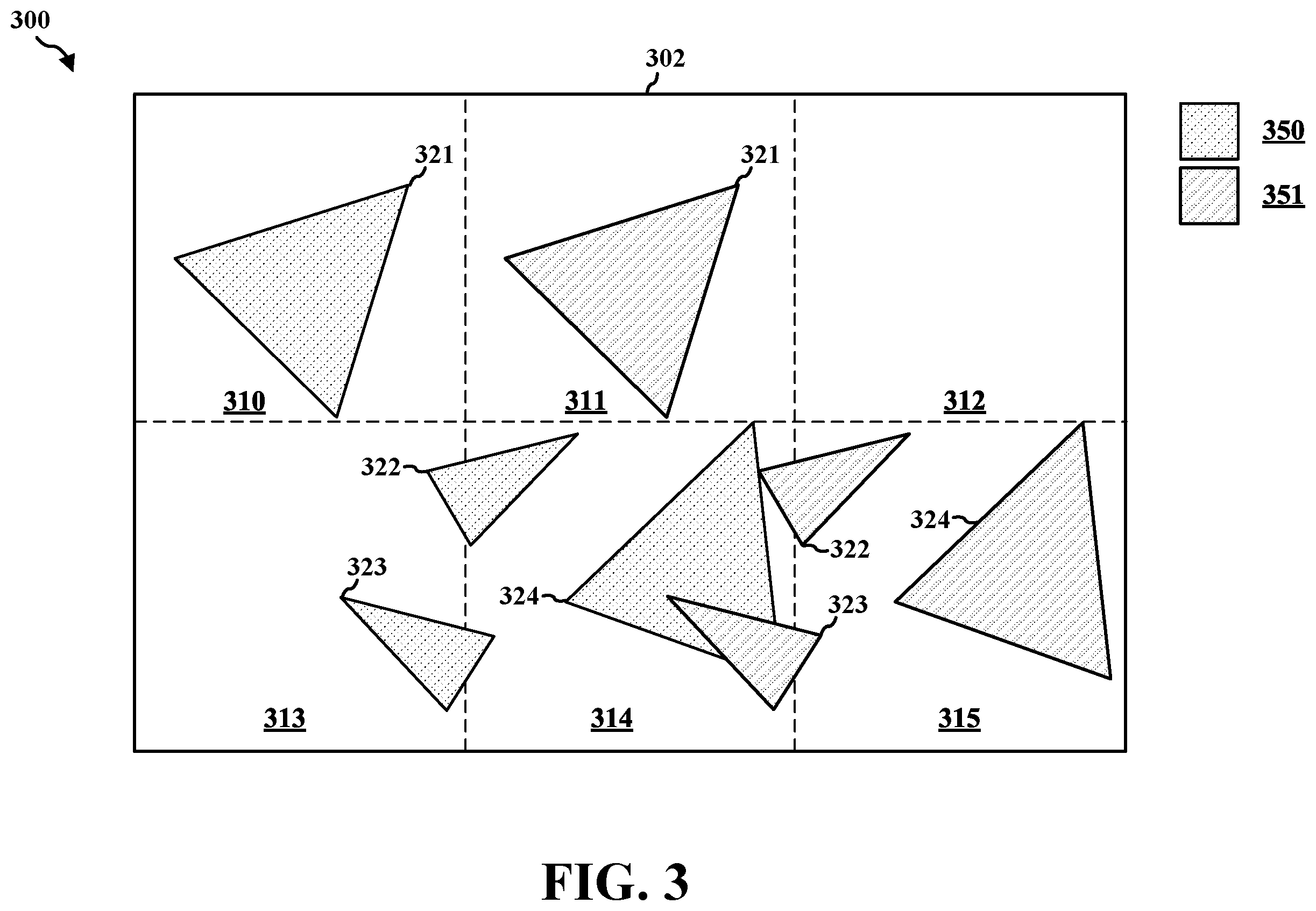 Patent US12602856 Figure 3 – Dicing oracle for texture space shading