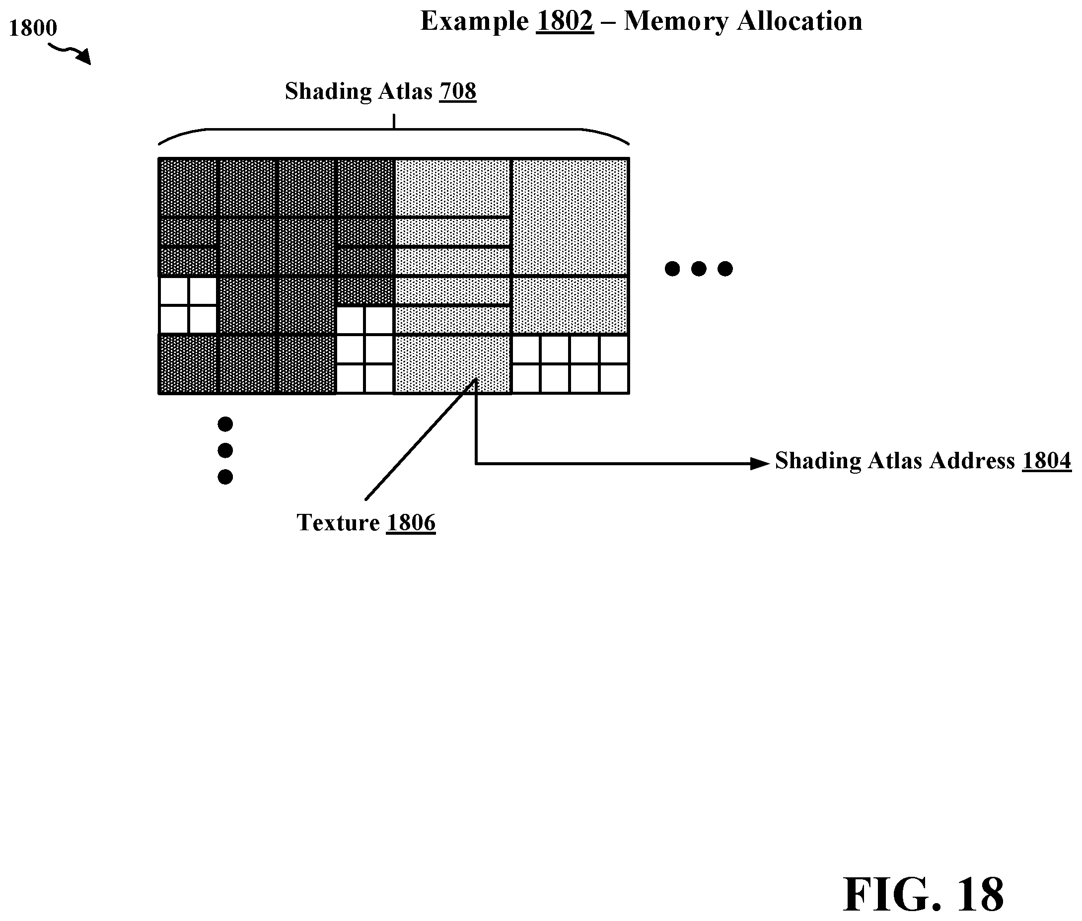Patent US12602856 Figure 18 – Dicing oracle for texture space shading