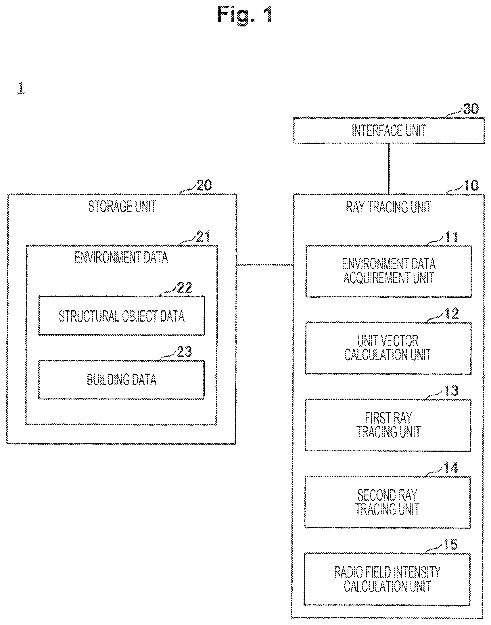 Patent US12602859 Figure 1 – Information processing system, ray tracing method, and program for radio wave propagation simulation